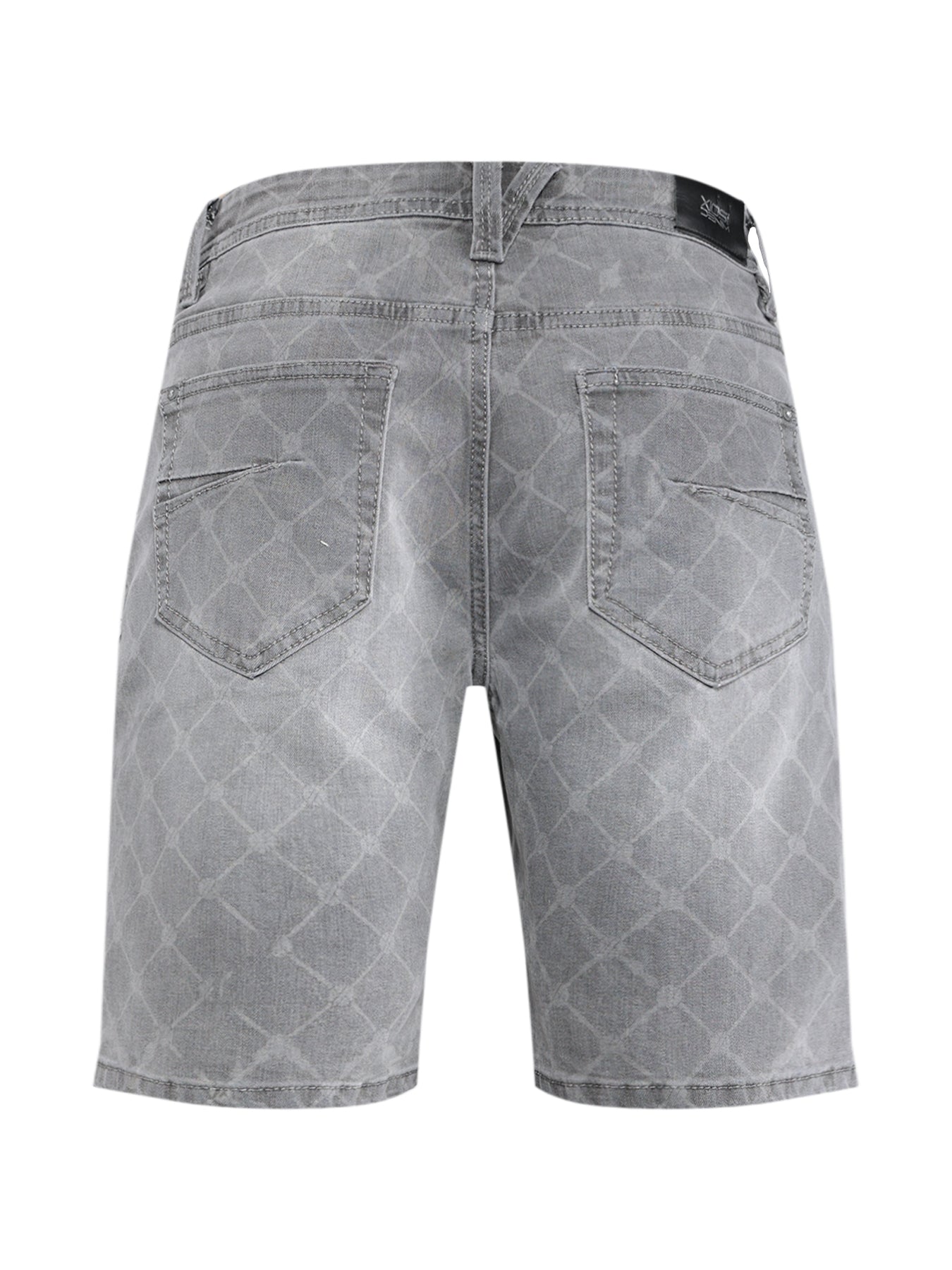 Net Pattern Denim Shorts