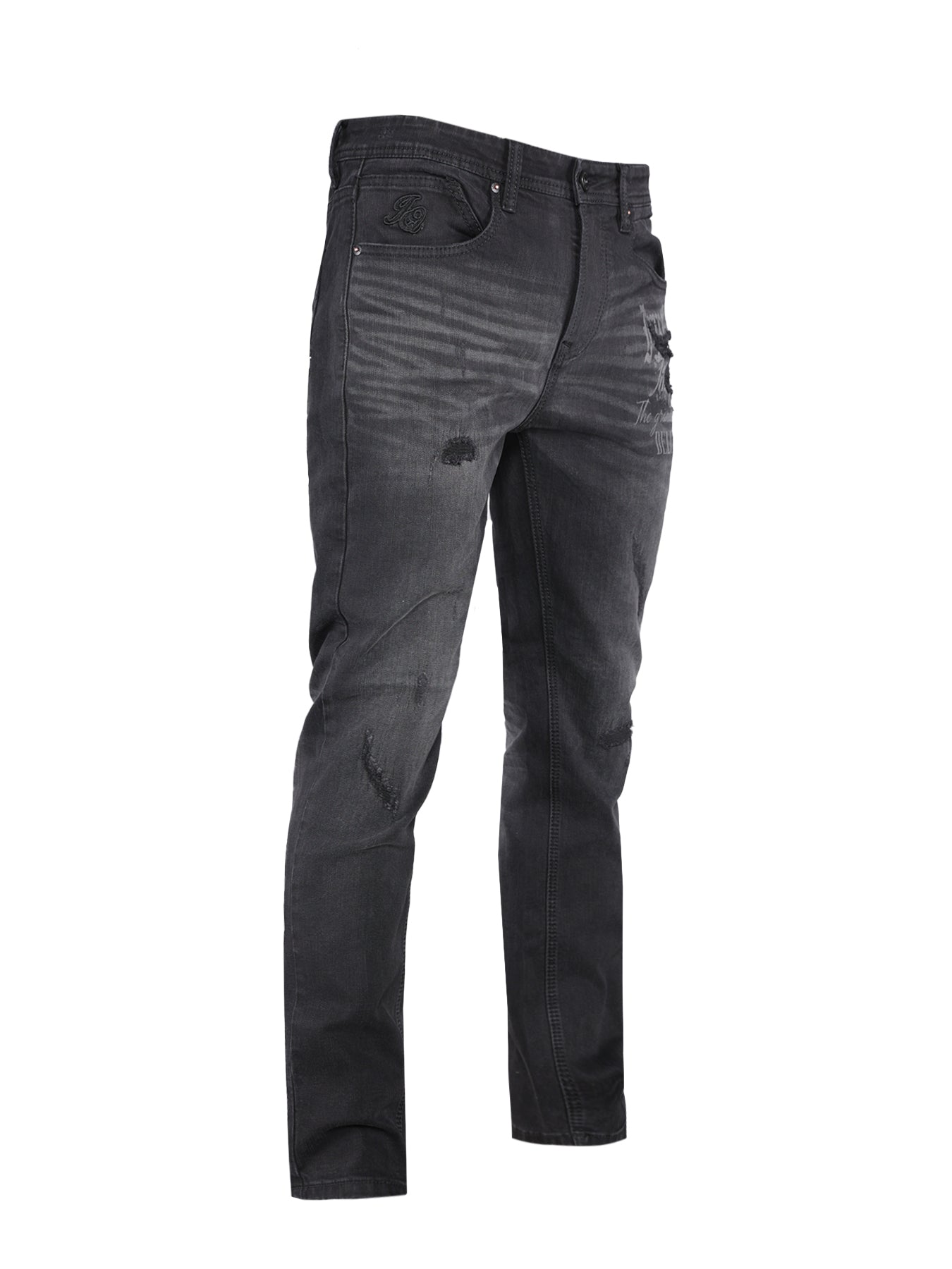 "Deluxe" Graphic Tapered Jeans