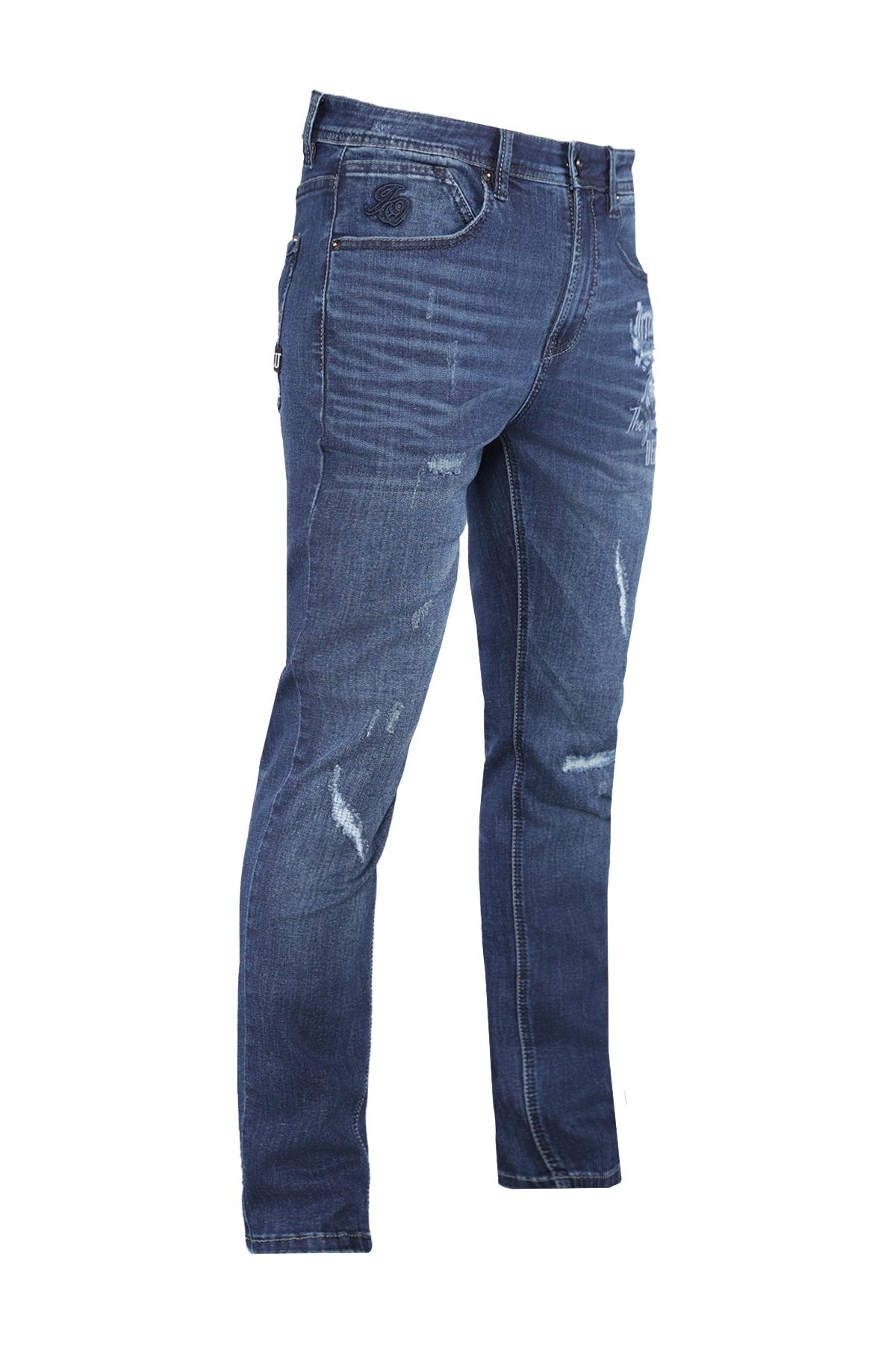 "Deluxe" Graphic Tapered Jeans