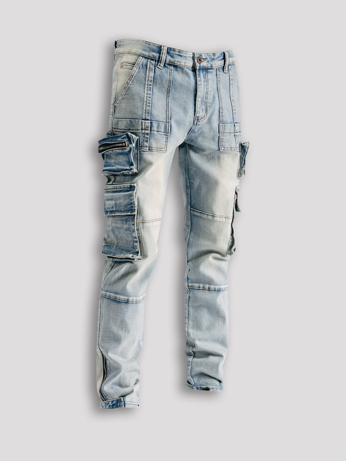 Skinny Fit Cargo Jeans