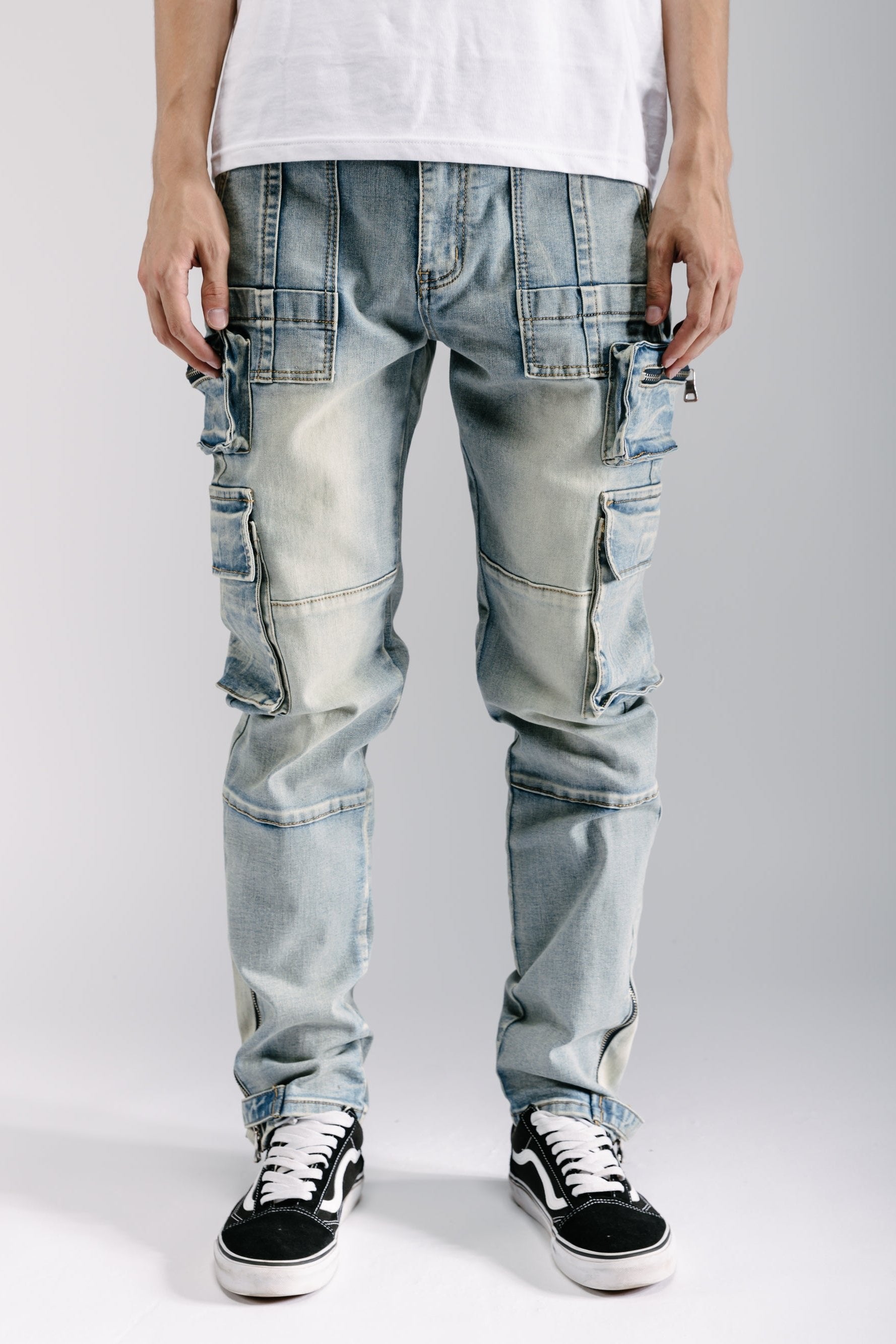 Skinny Fit Cargo Jeans