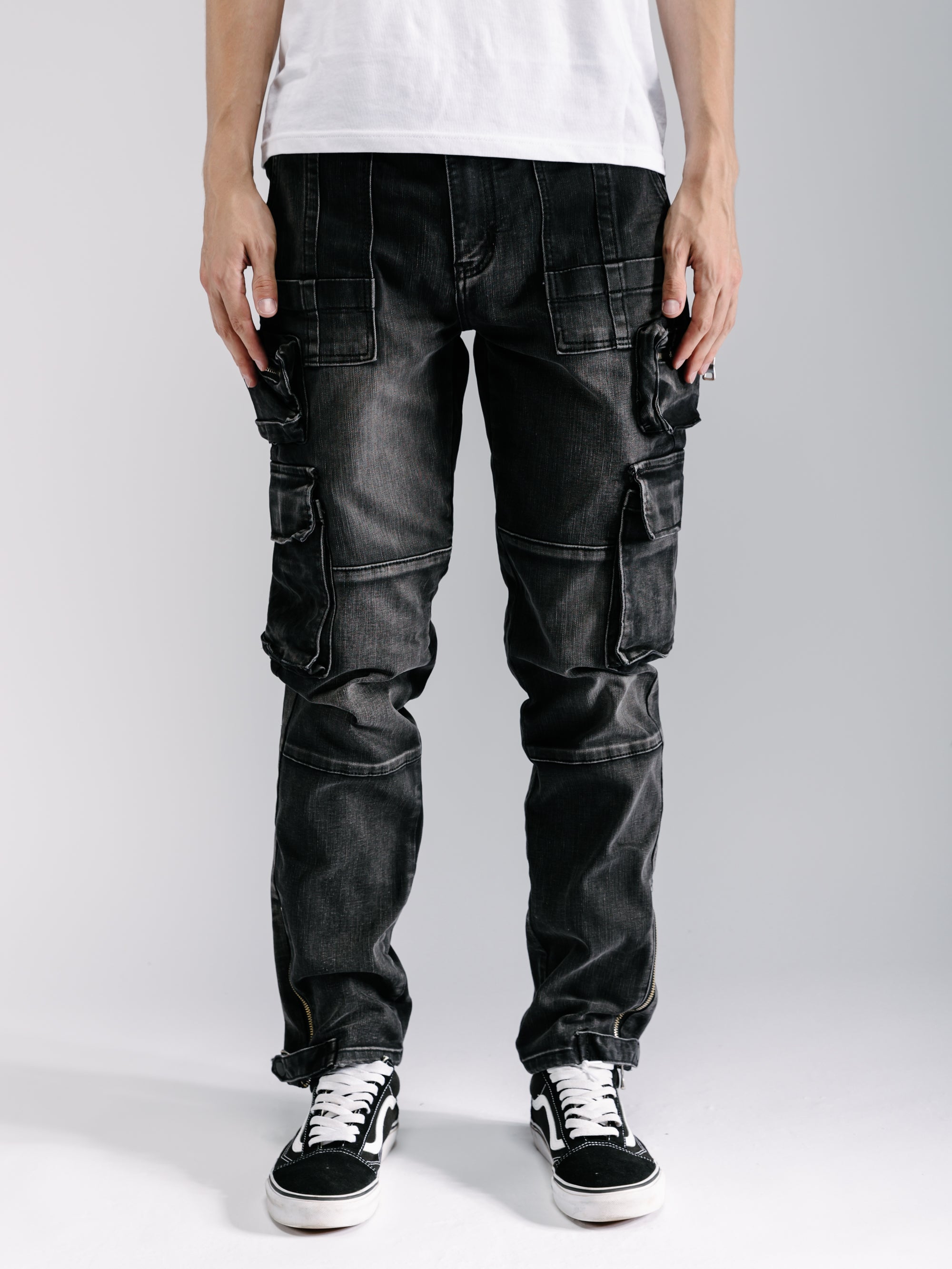 Skinny Fit Cargo Jeans