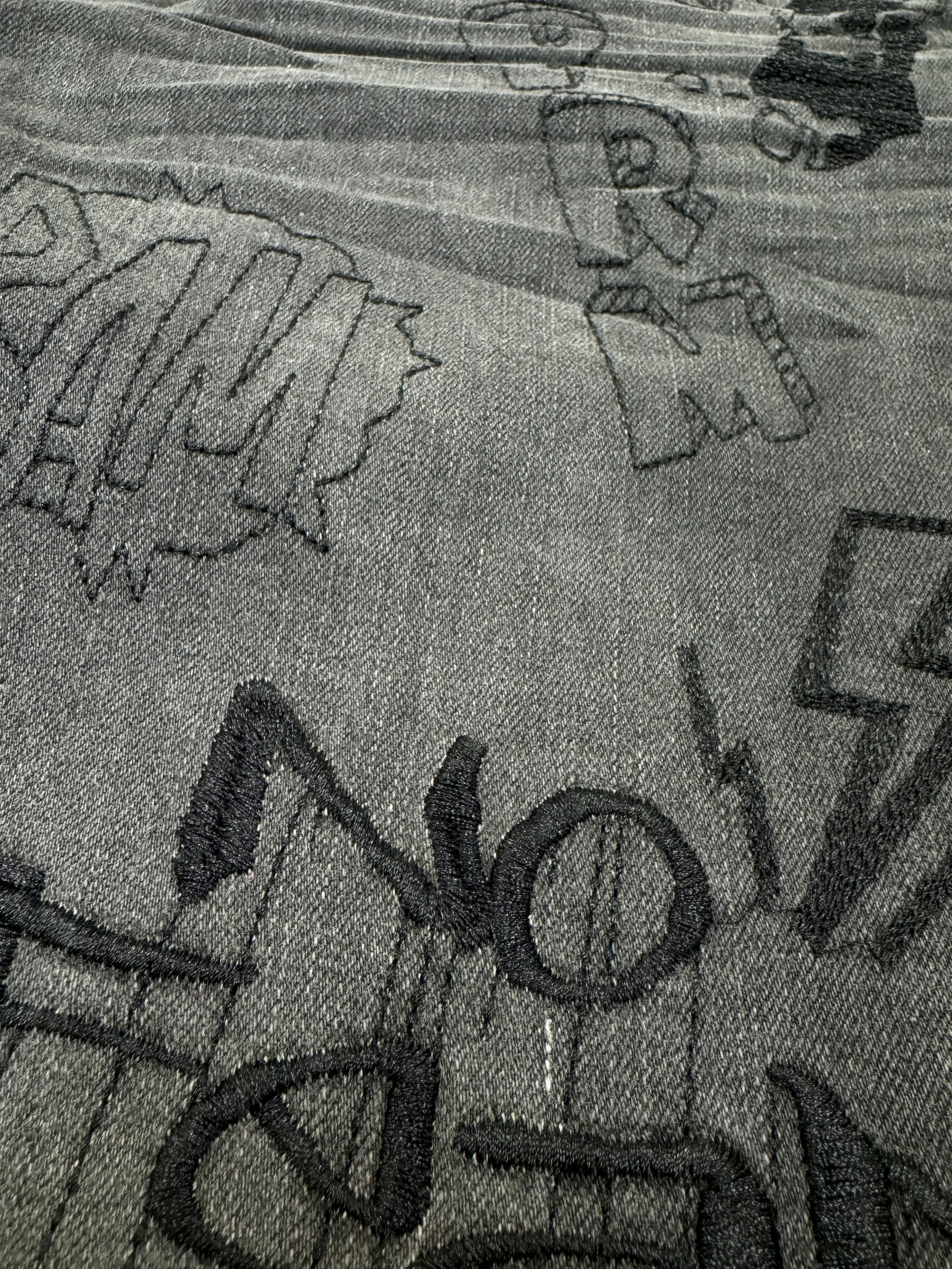Graffiti Graphic Denim Shorts