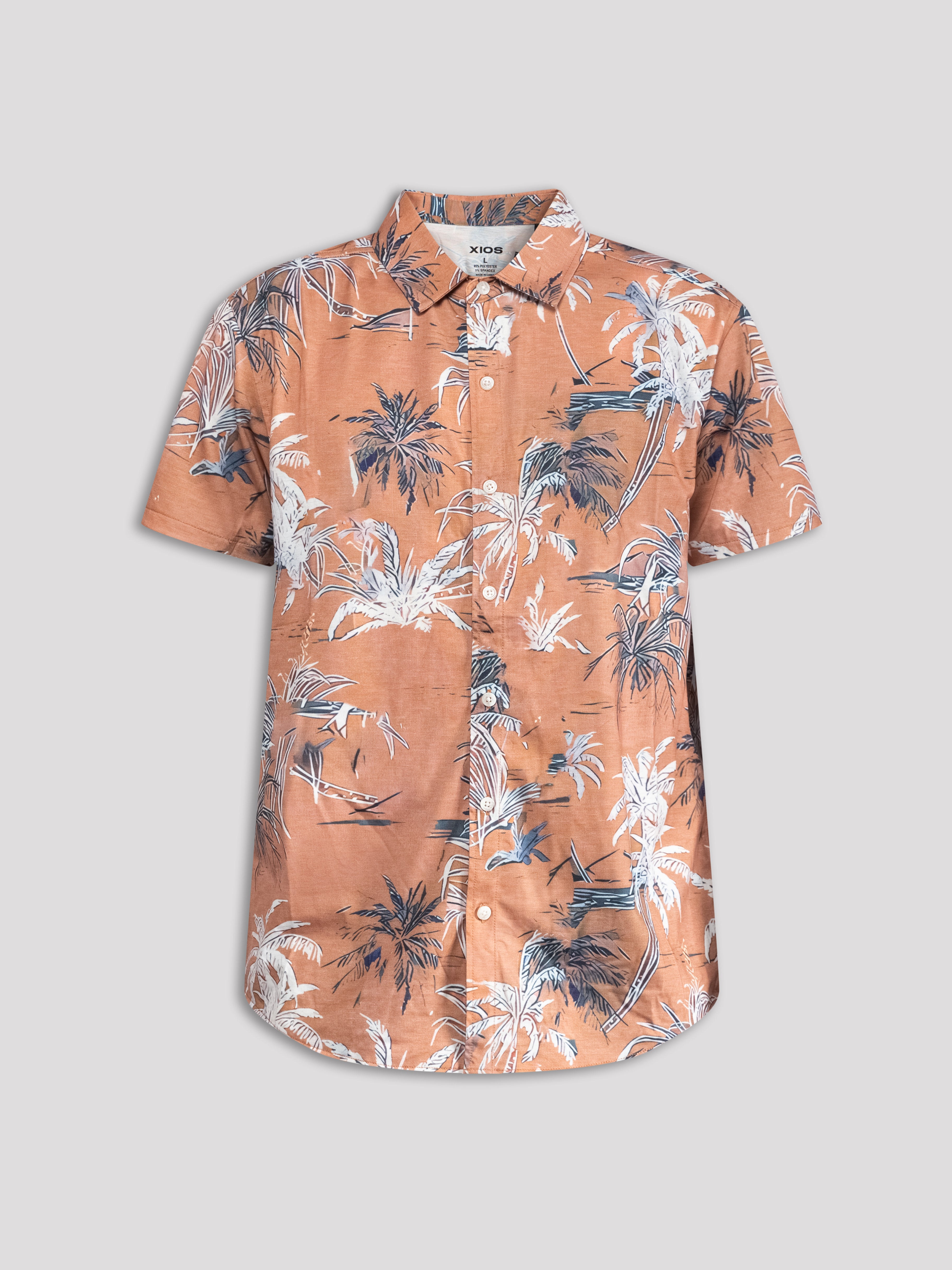 "Palm Tree" Short Sleeve Button-Up Shirt