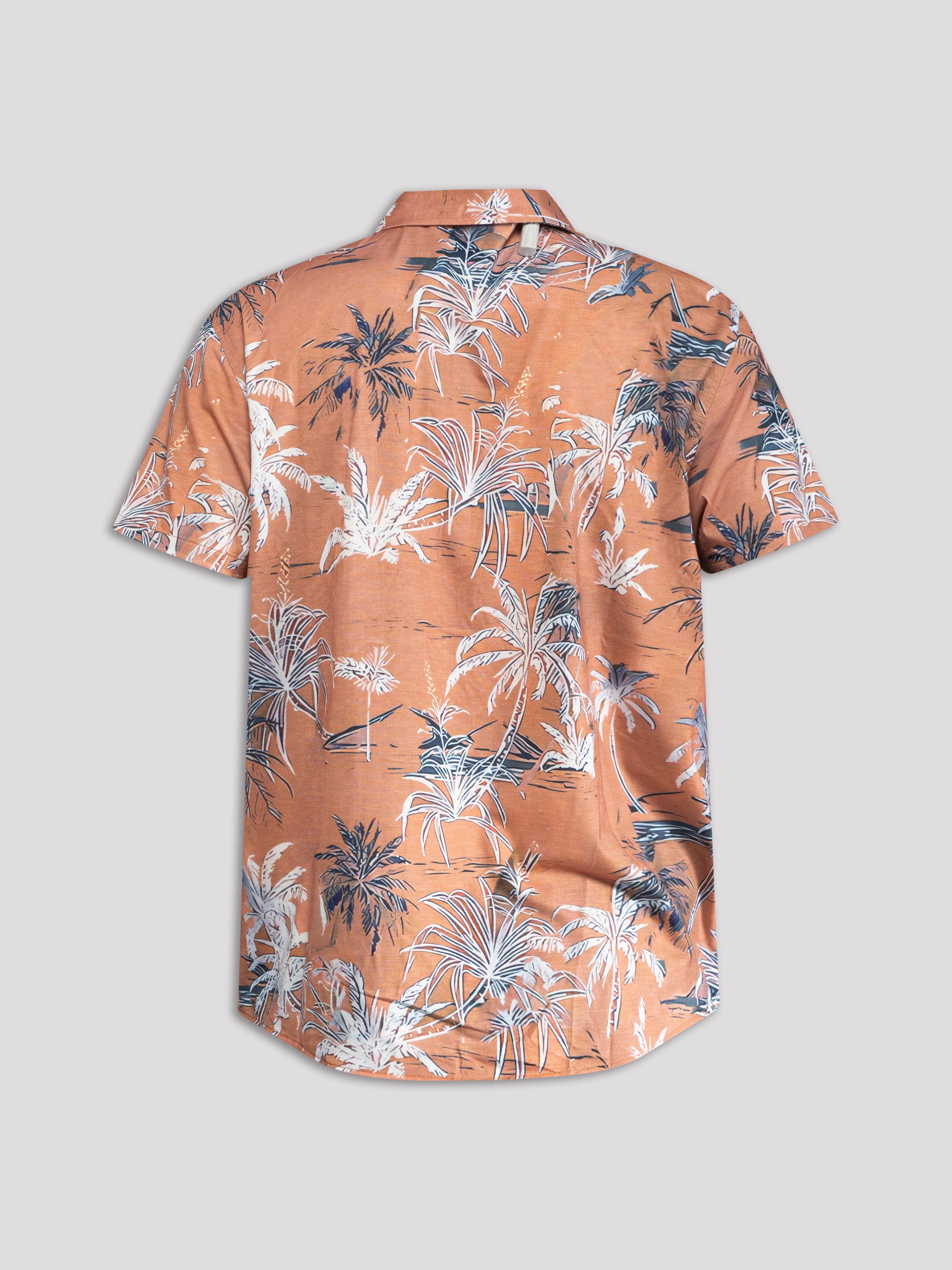 "Palm Tree" Short Sleeve Button-Up Shirt