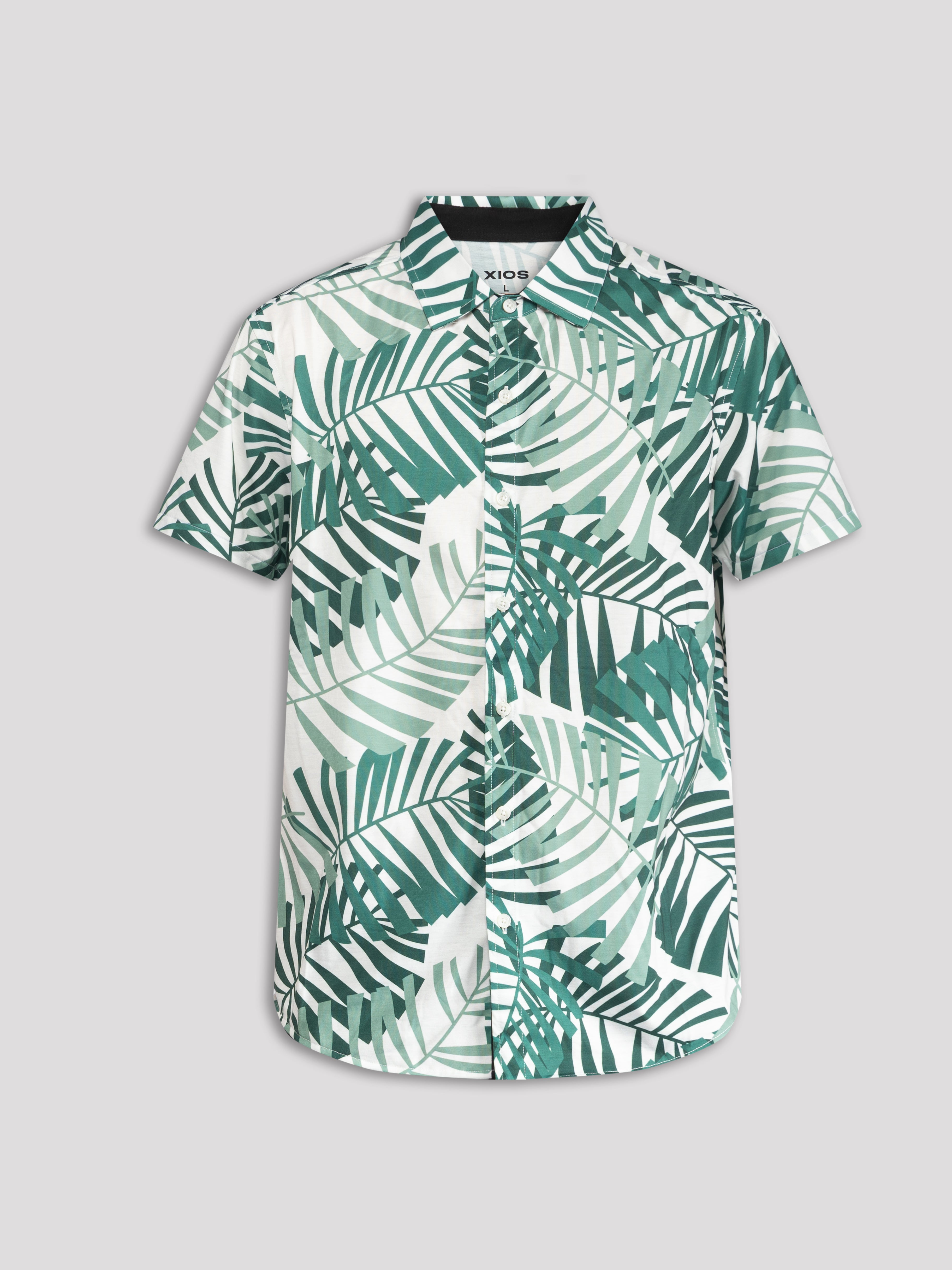 "Palms" Short Sleeve Button-Up Shirt