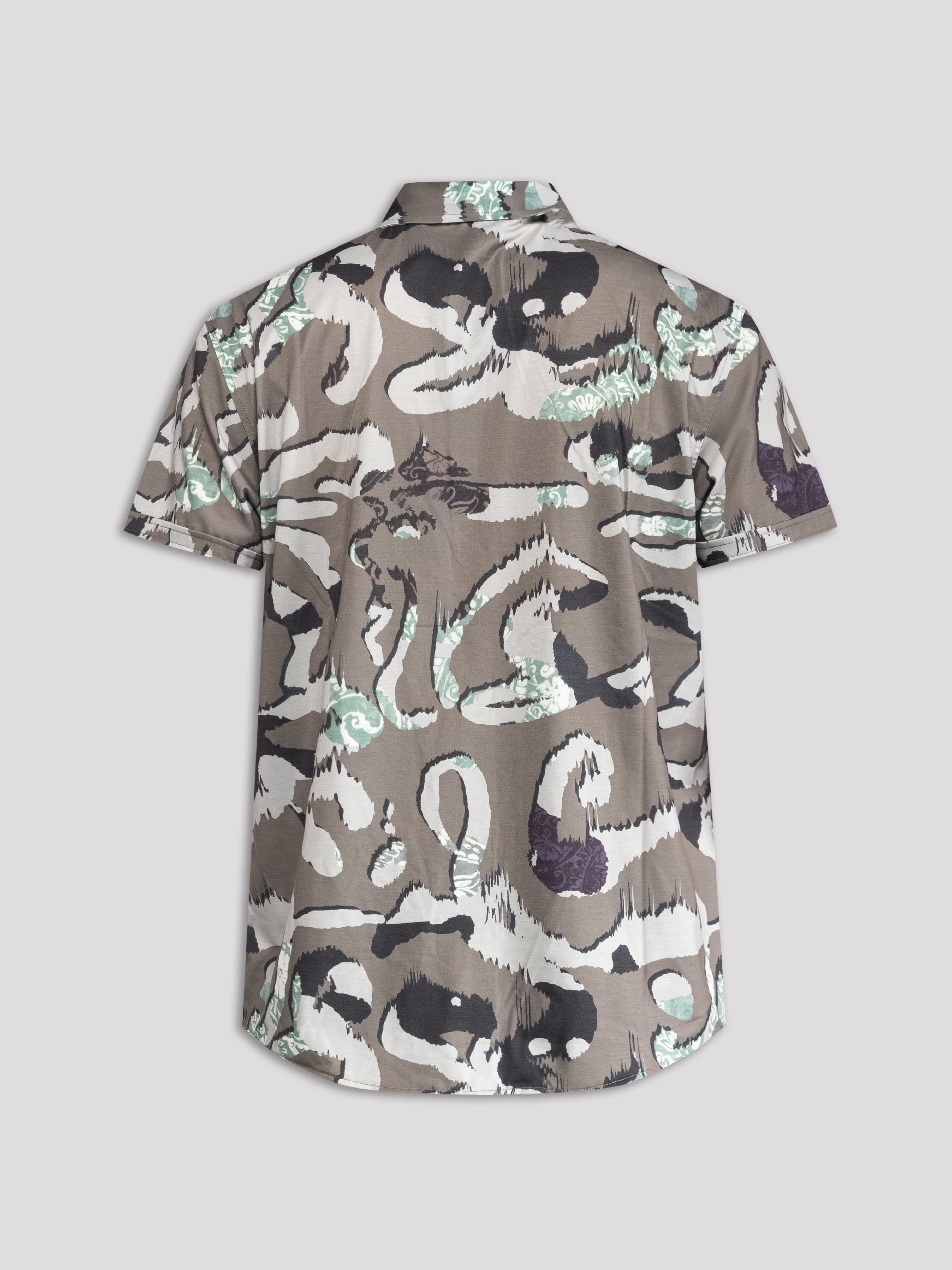 "Abstract" Short Sleeve Button-Up Shirt