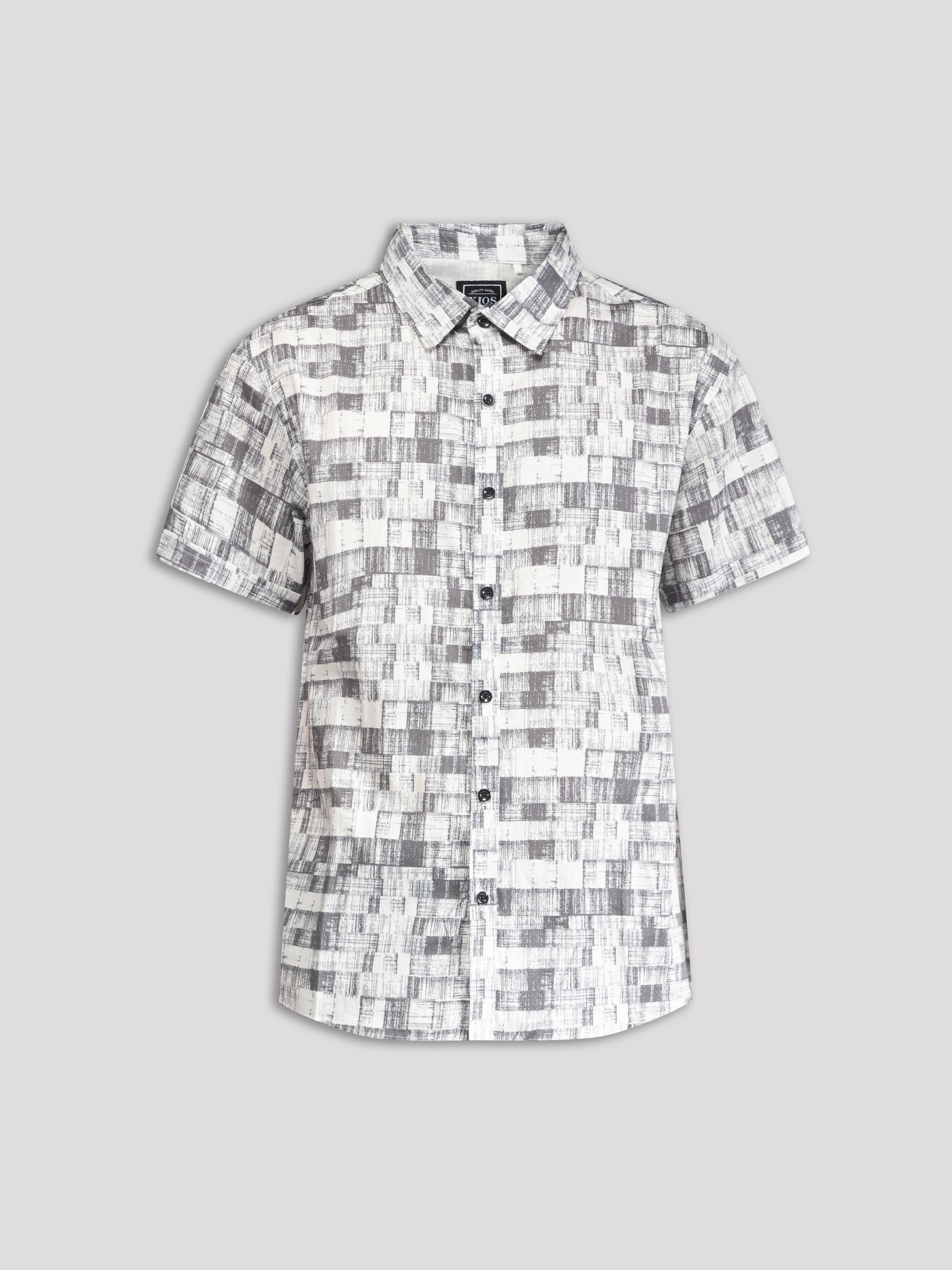 "Checker" Short Sleeve Button-Up