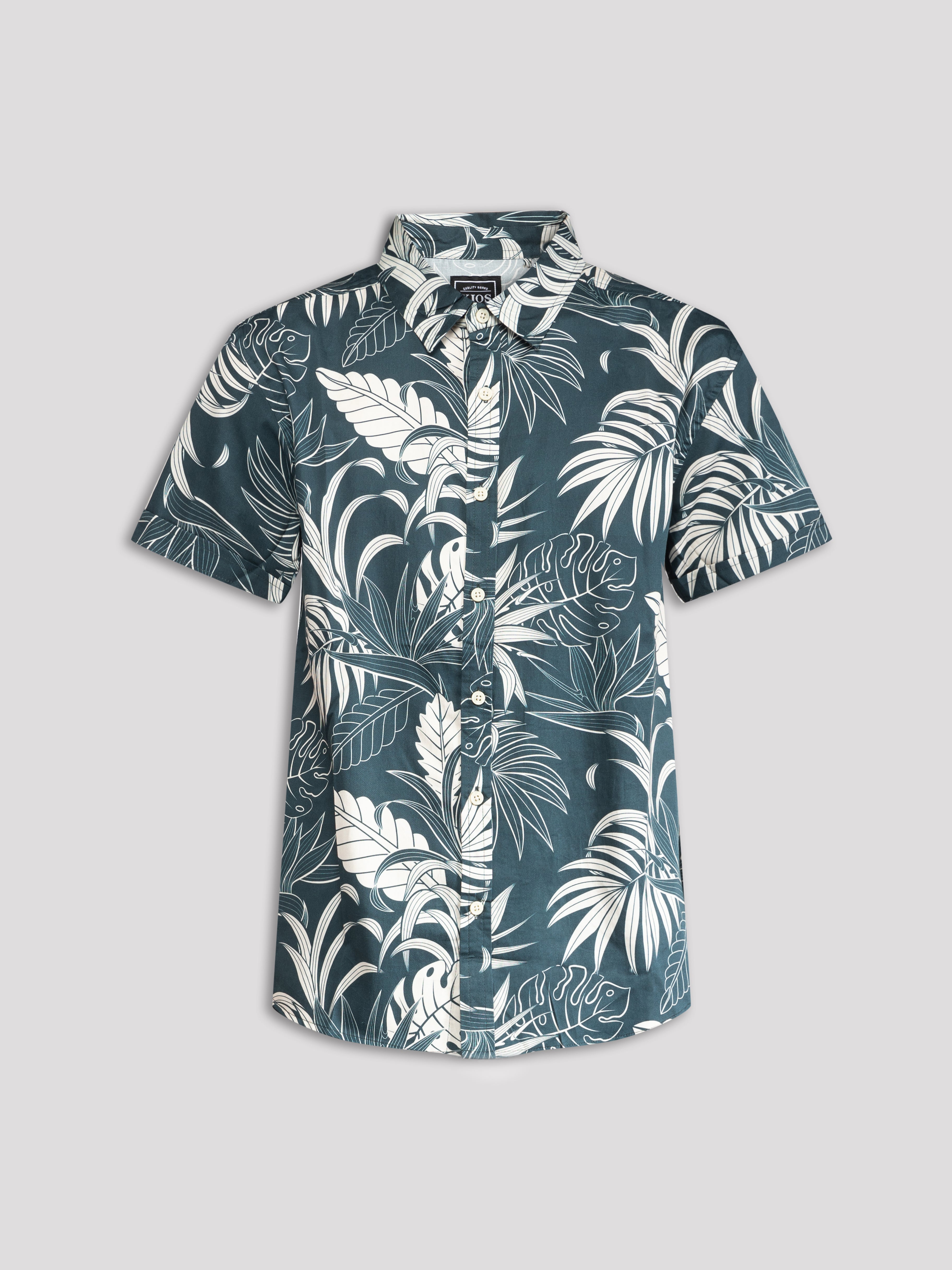 "Leaf" Short Sleeve Button-Up