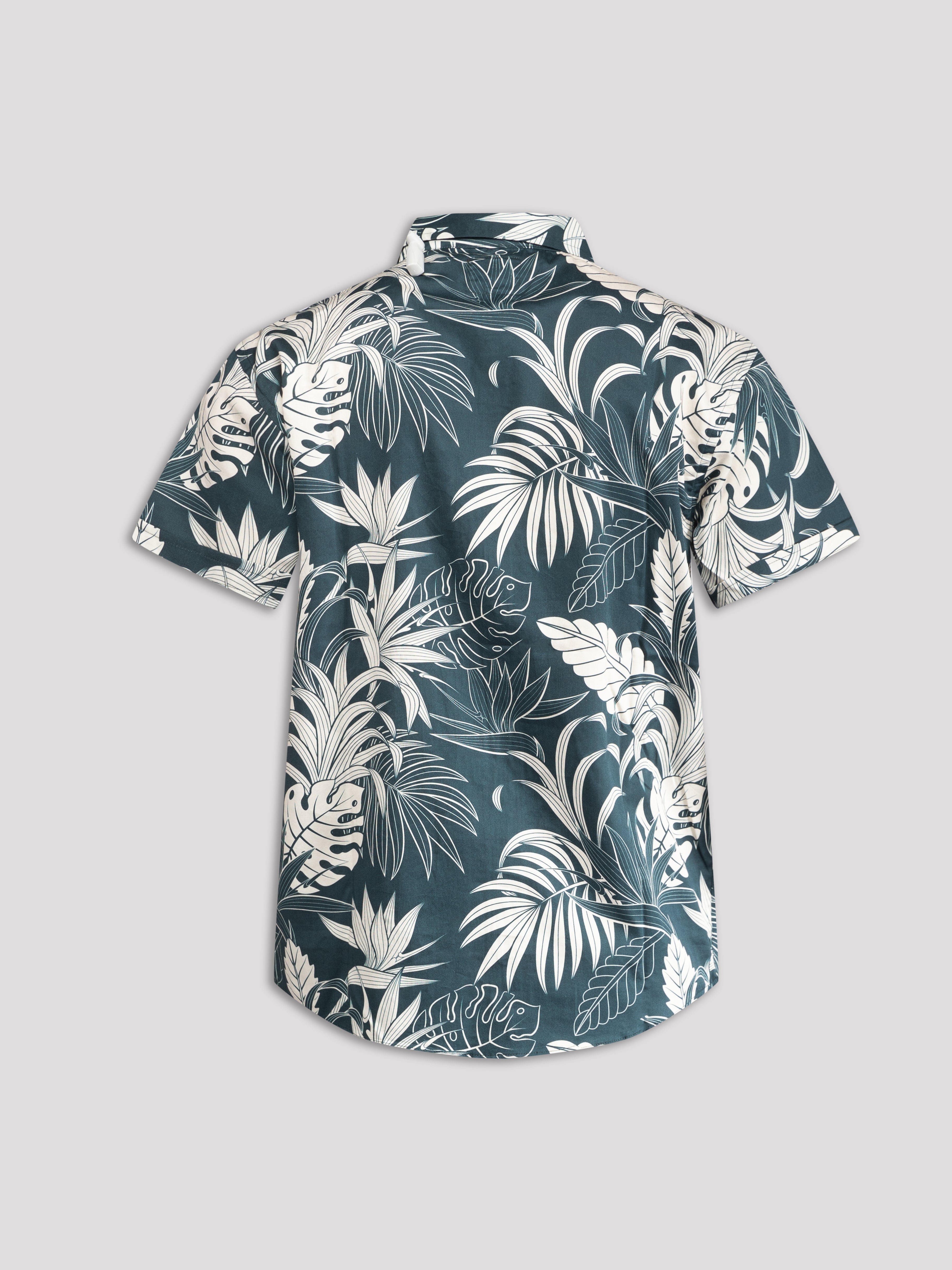 "Leaf" Short Sleeve Button-Up