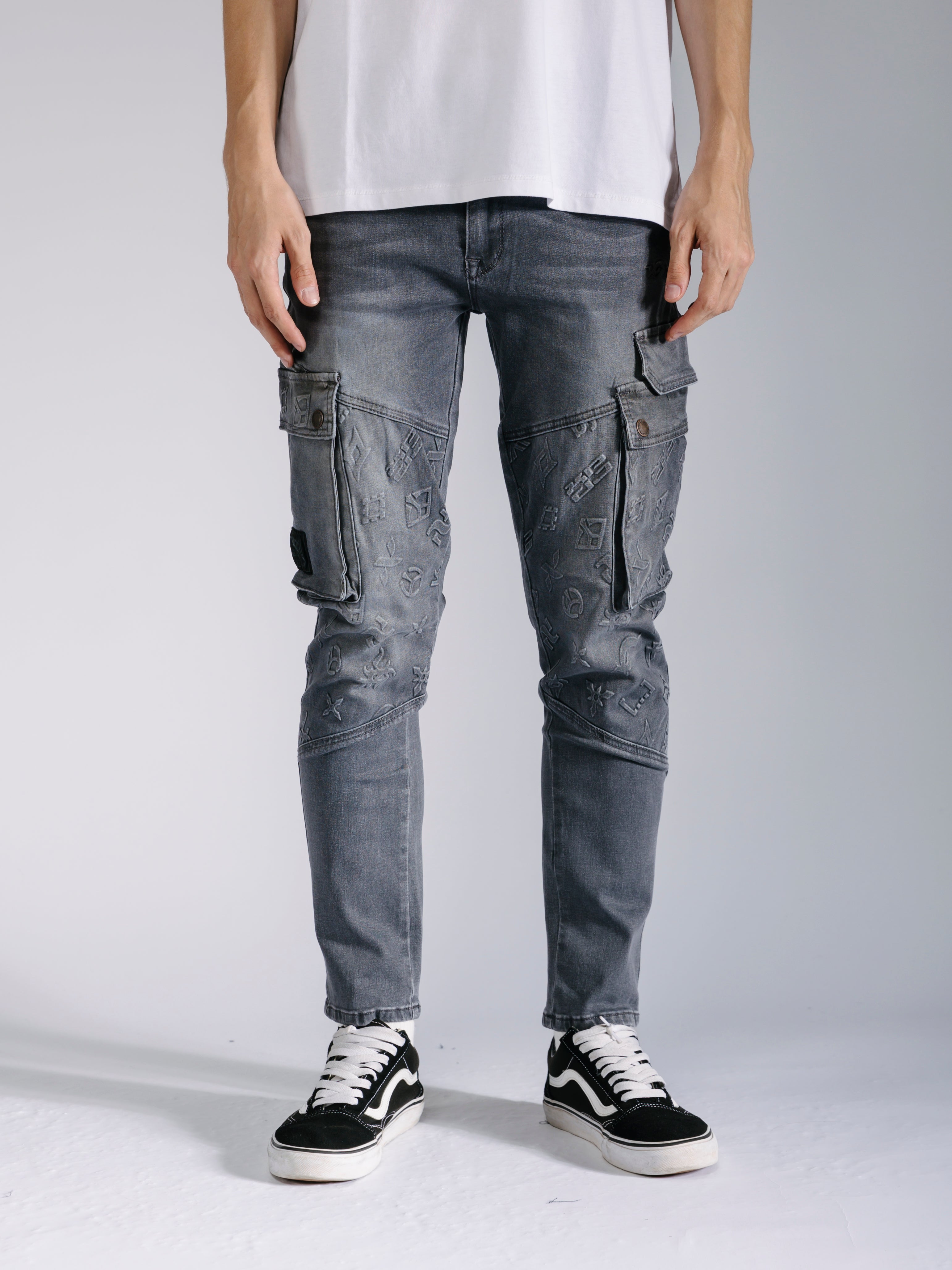 Skinny Fit Cargo Jeans