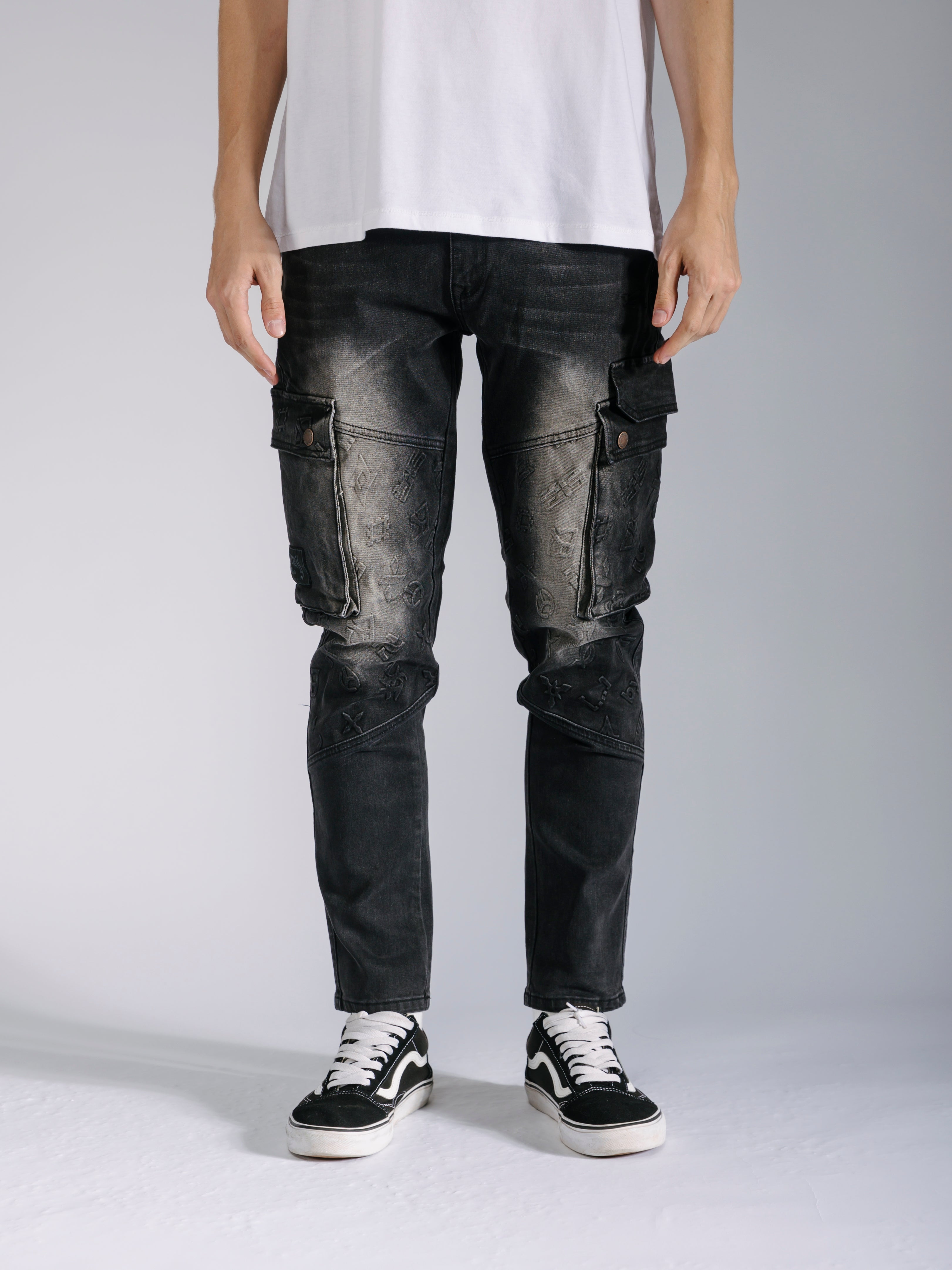 Skinny Fit Cargo Jeans