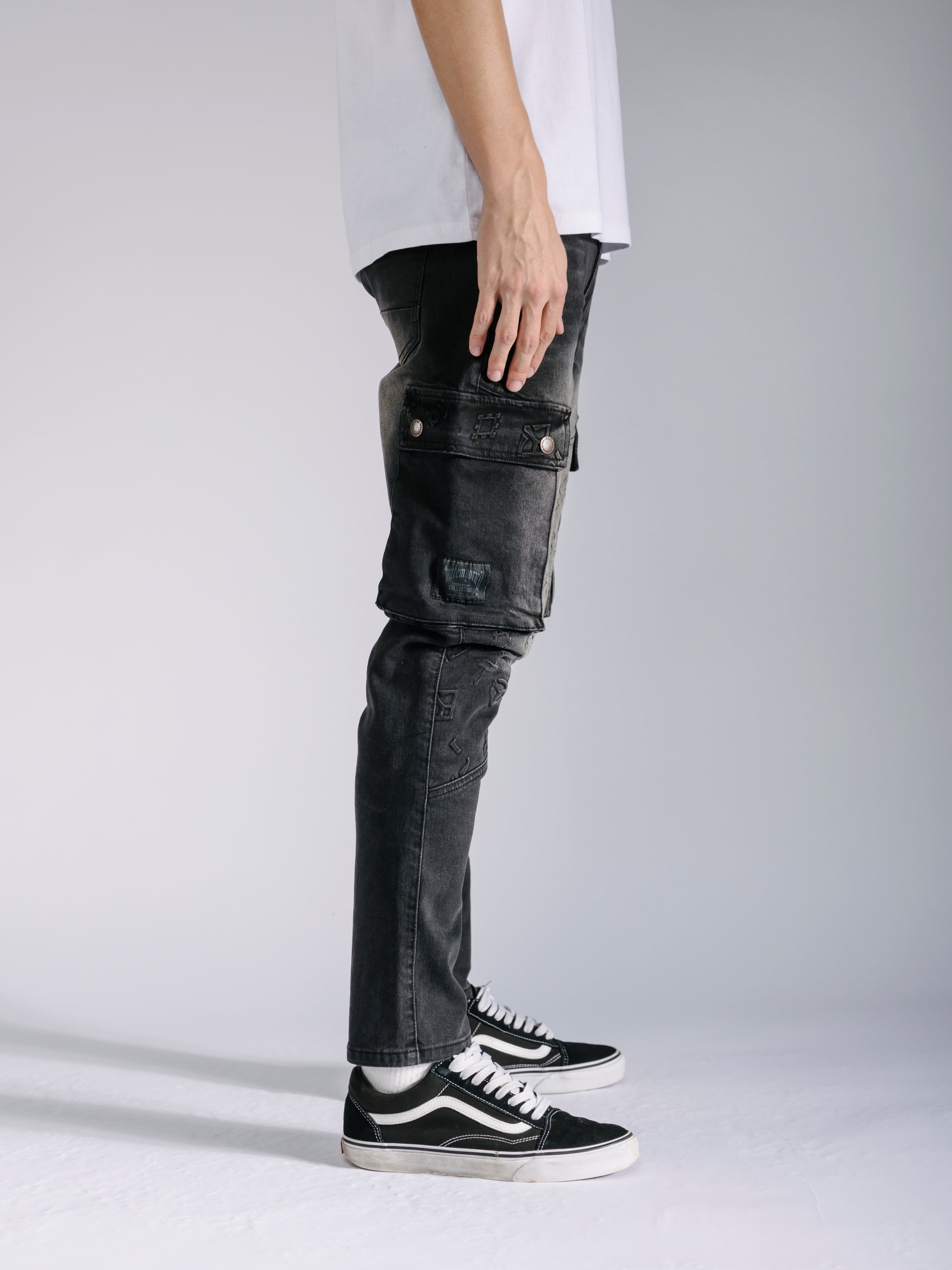 Skinny Fit Cargo Jeans