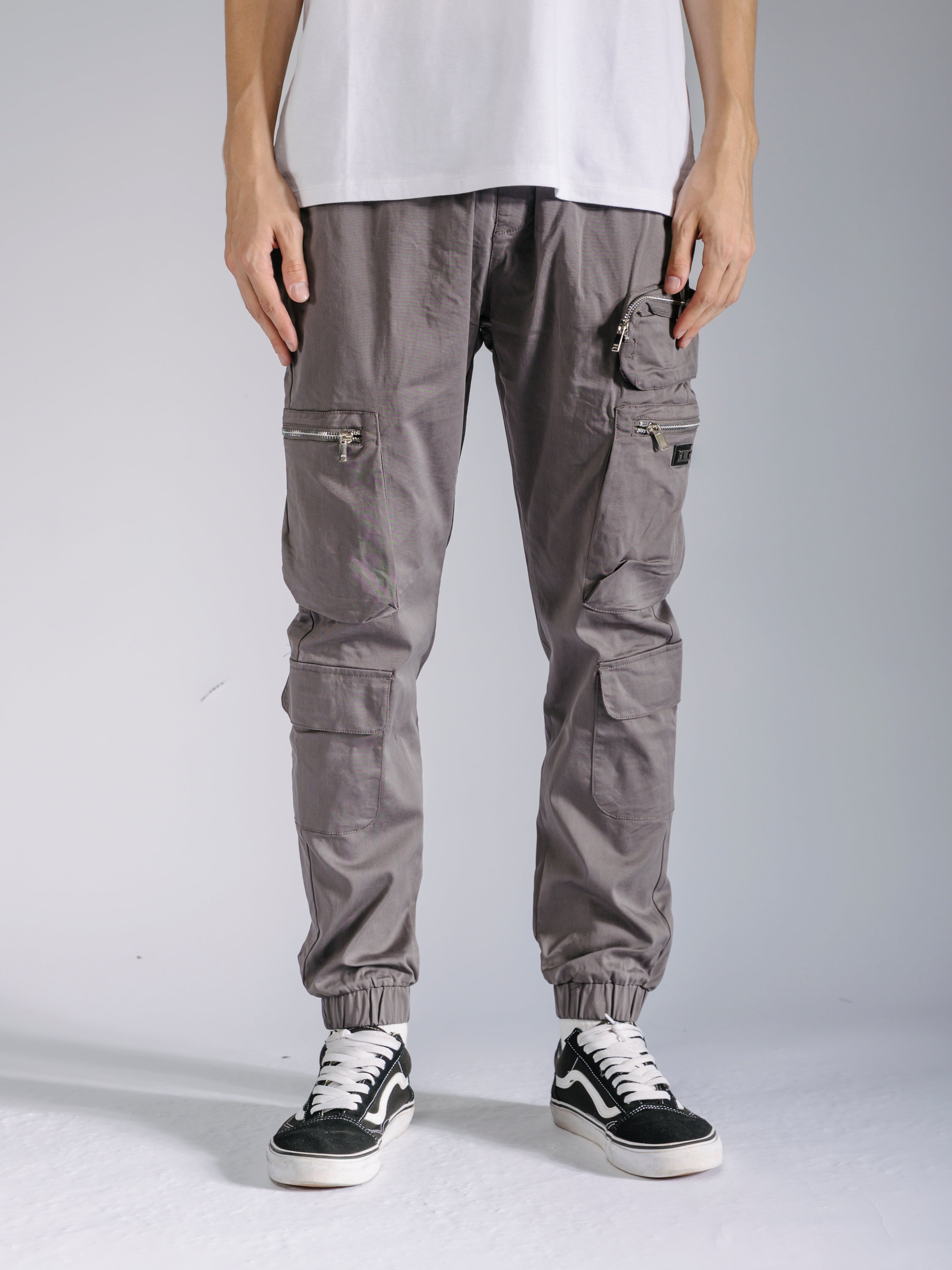 【SATIIIZ】Tins Coated Nylon Cargo Pants Herr Nylon Cargo Pants - satiiiz