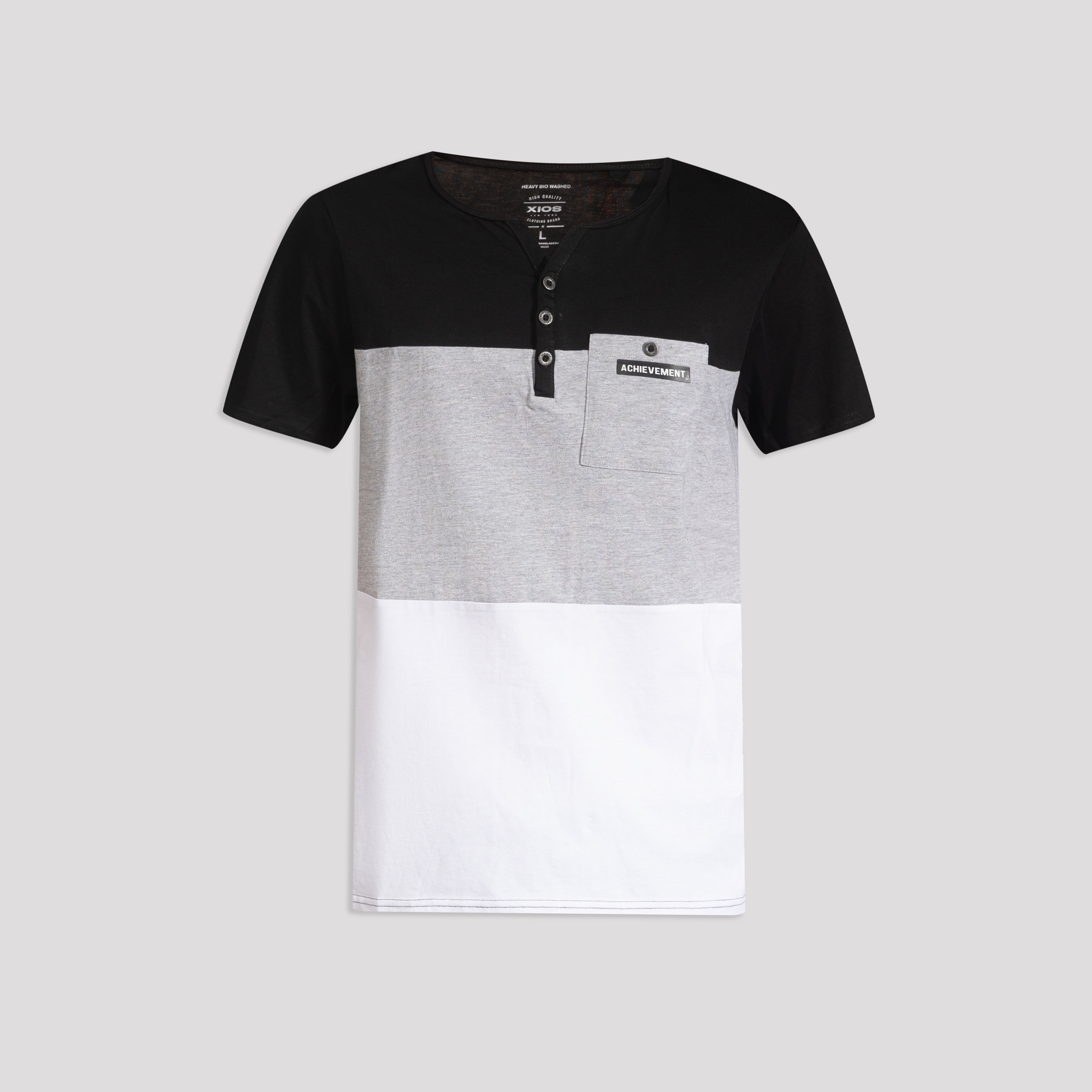 Tri - Color Henley Tee - XIOS