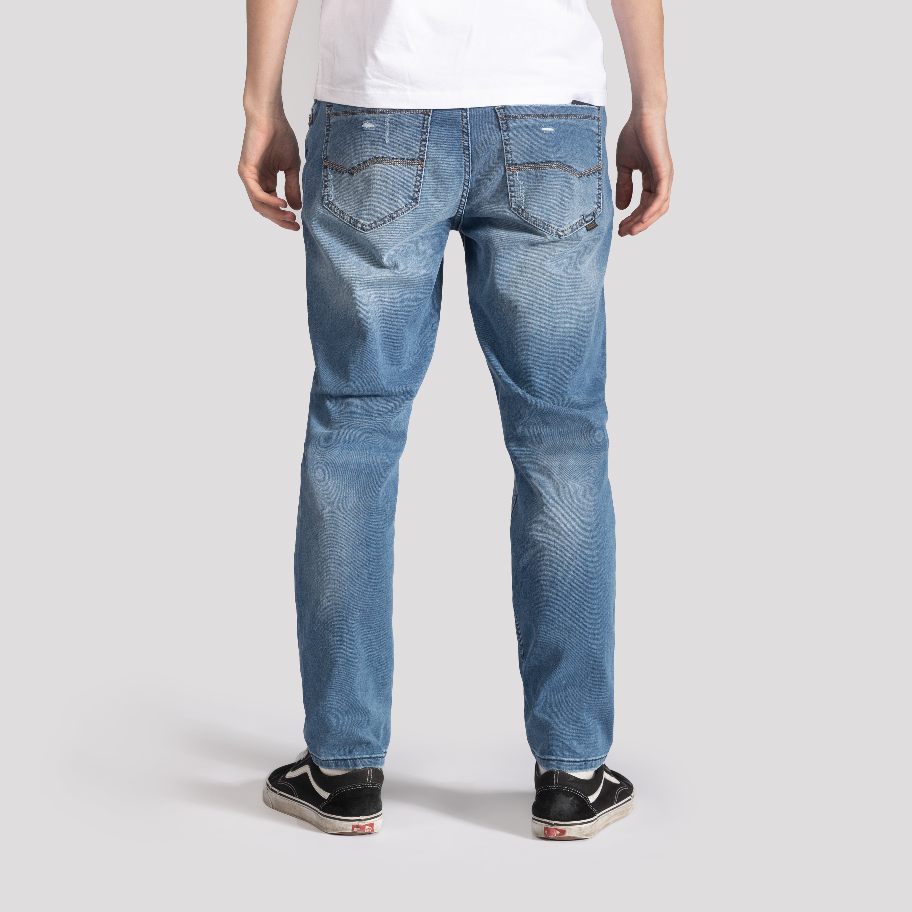 Lightly Ripped Knit Skinny Jeans - XIOS
