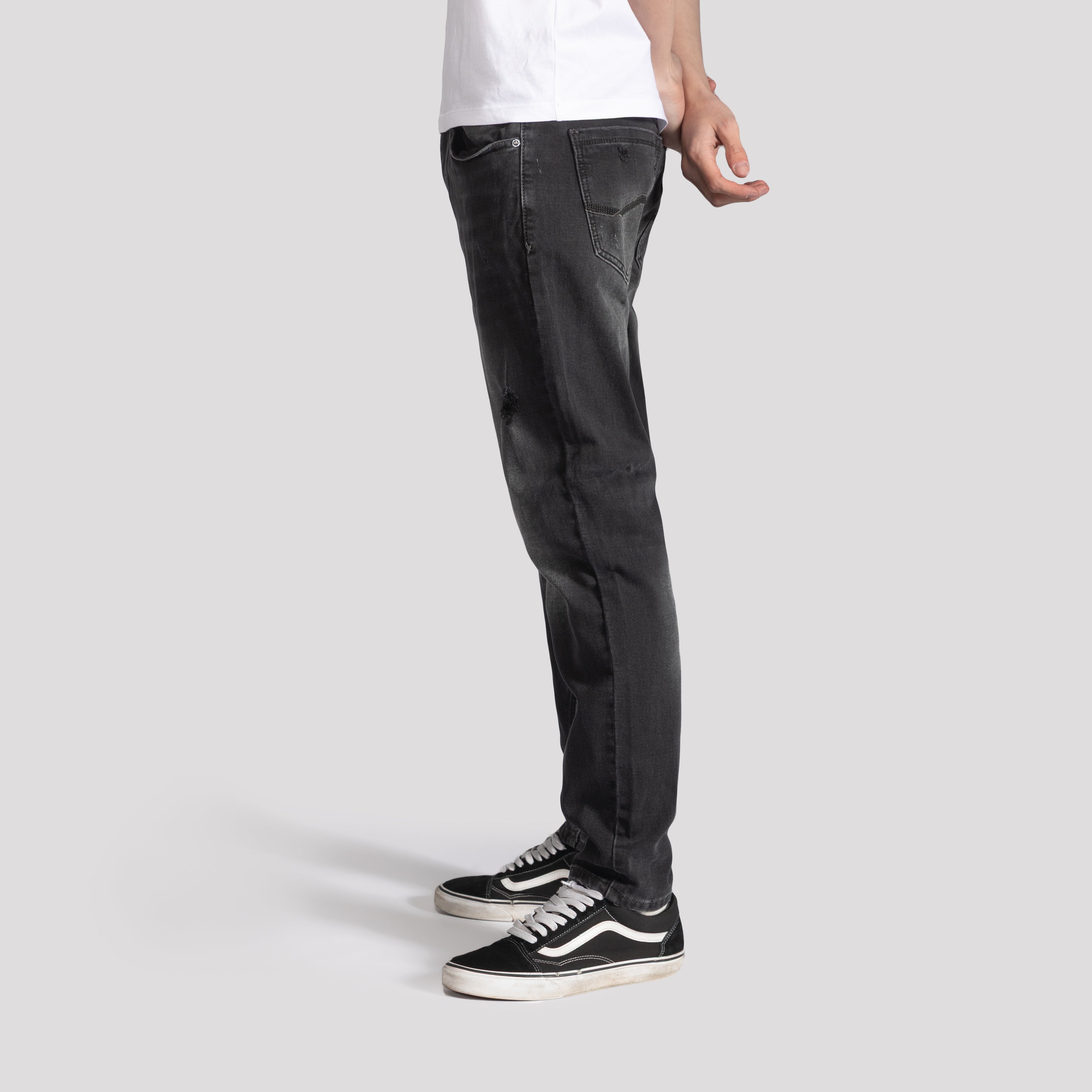 Lightly Ripped Knit Skinny Jeans - XIOS