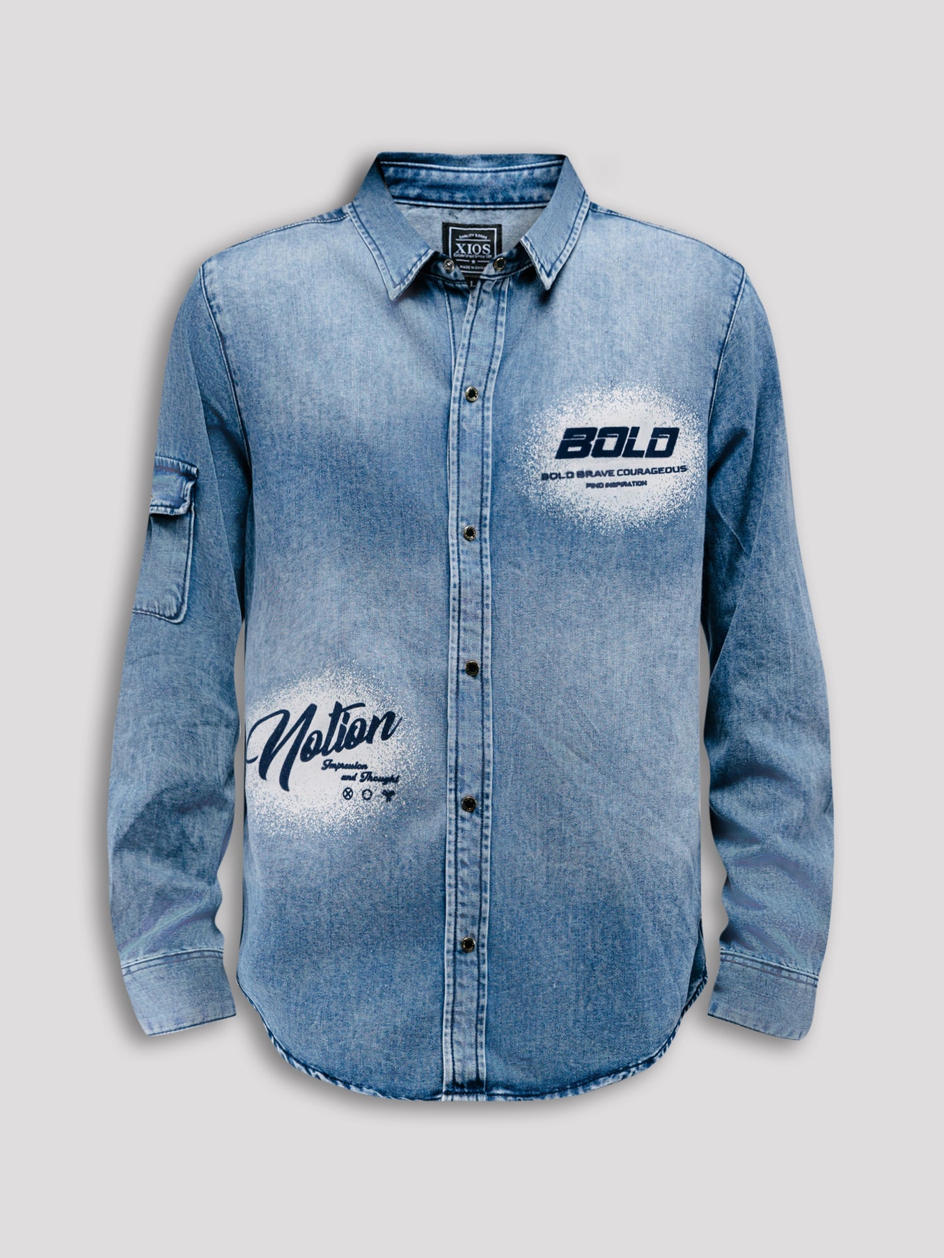 "Bold" Denim Long Sleeve Button Down