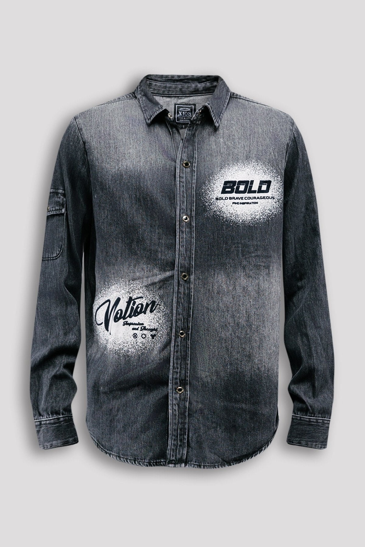 "Bold" Denim Long Sleeve Button Down