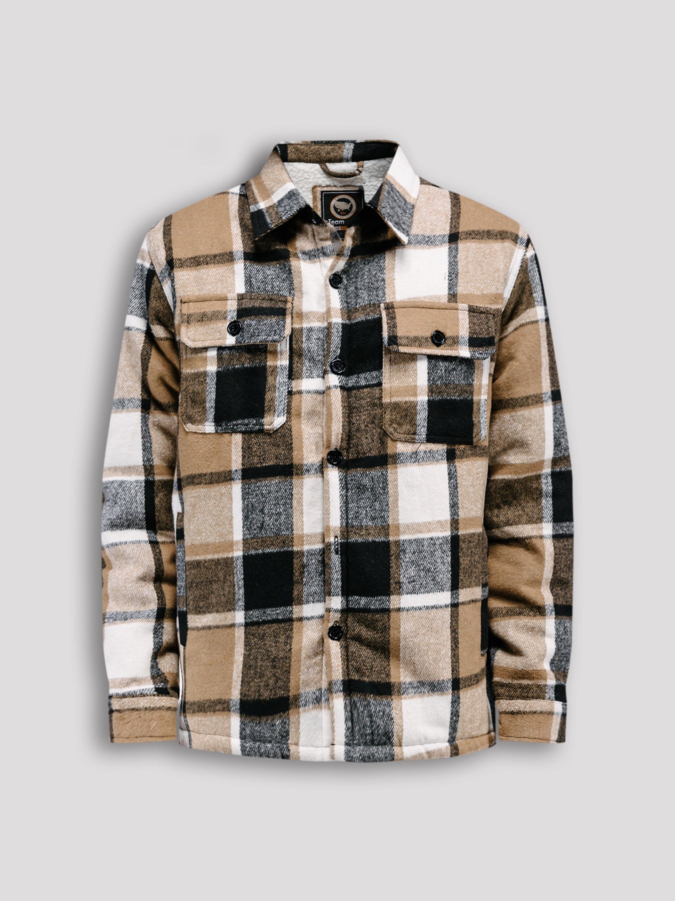 Flannel jacket with fur hotsell