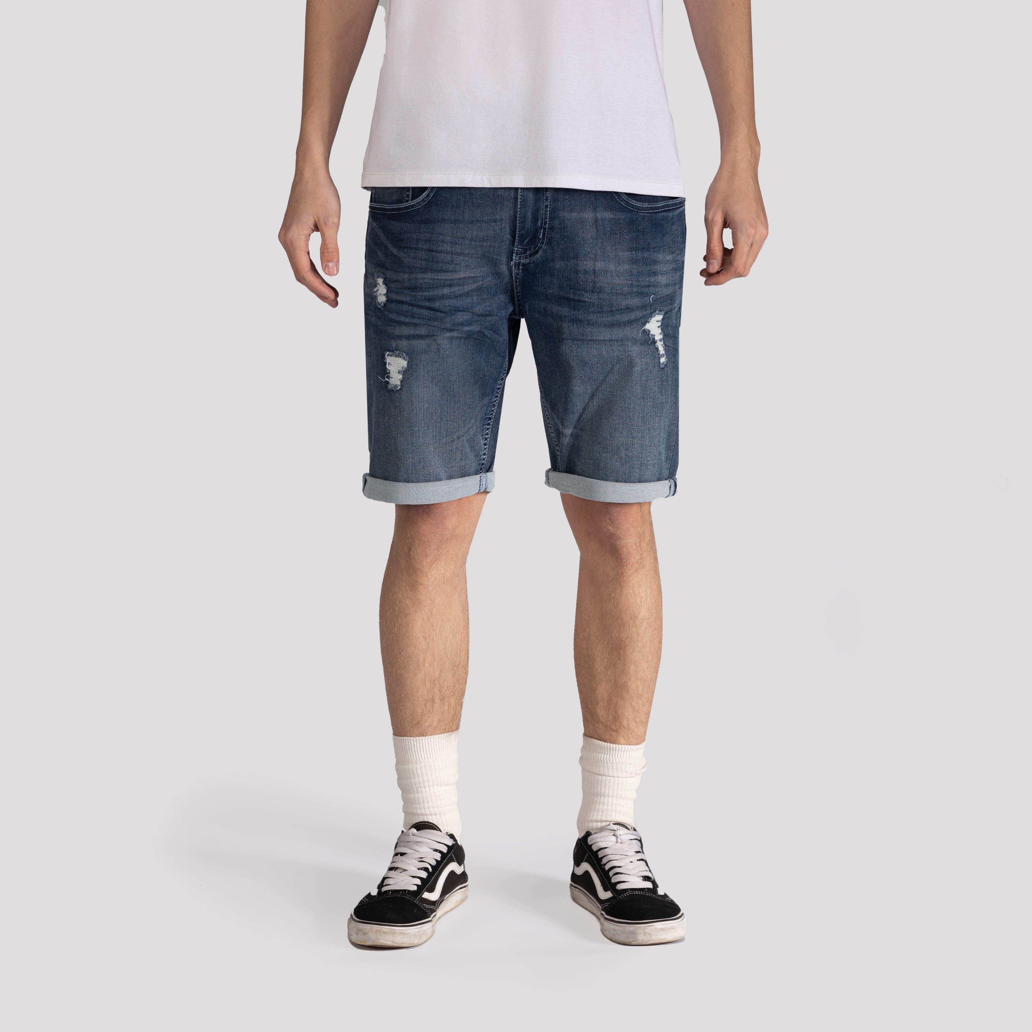 Slightly Ripped Denim Shorts - XIOS