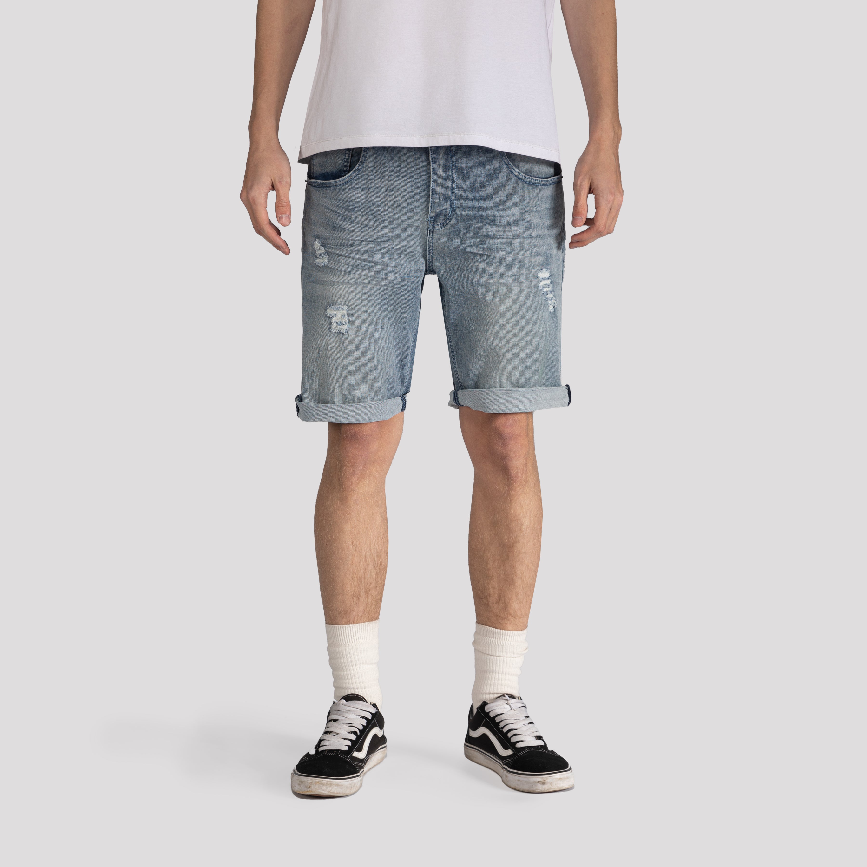 Slightly Ripped Denim Shorts - XIOS