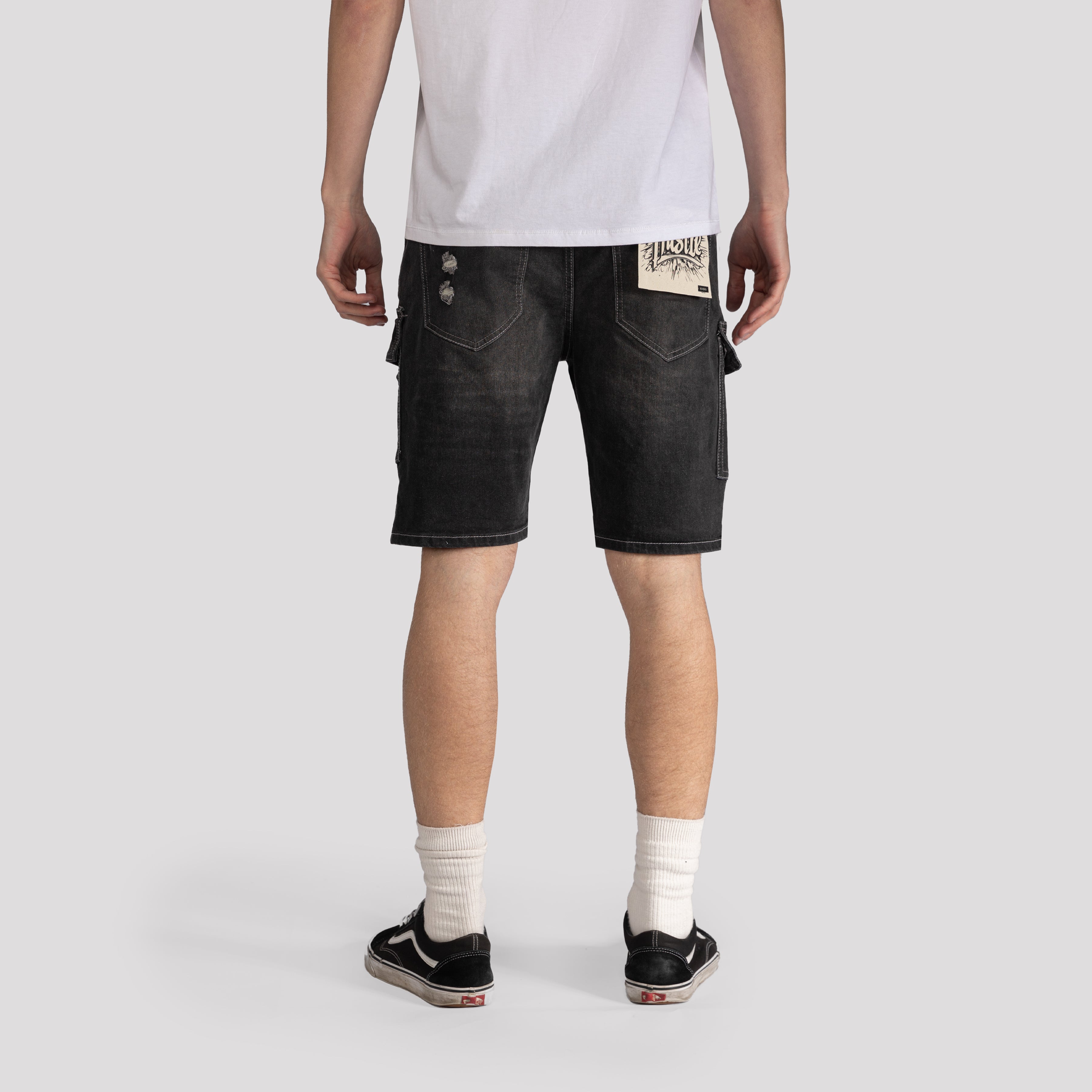 Ripped Cargo Denim Shorts - XIOS