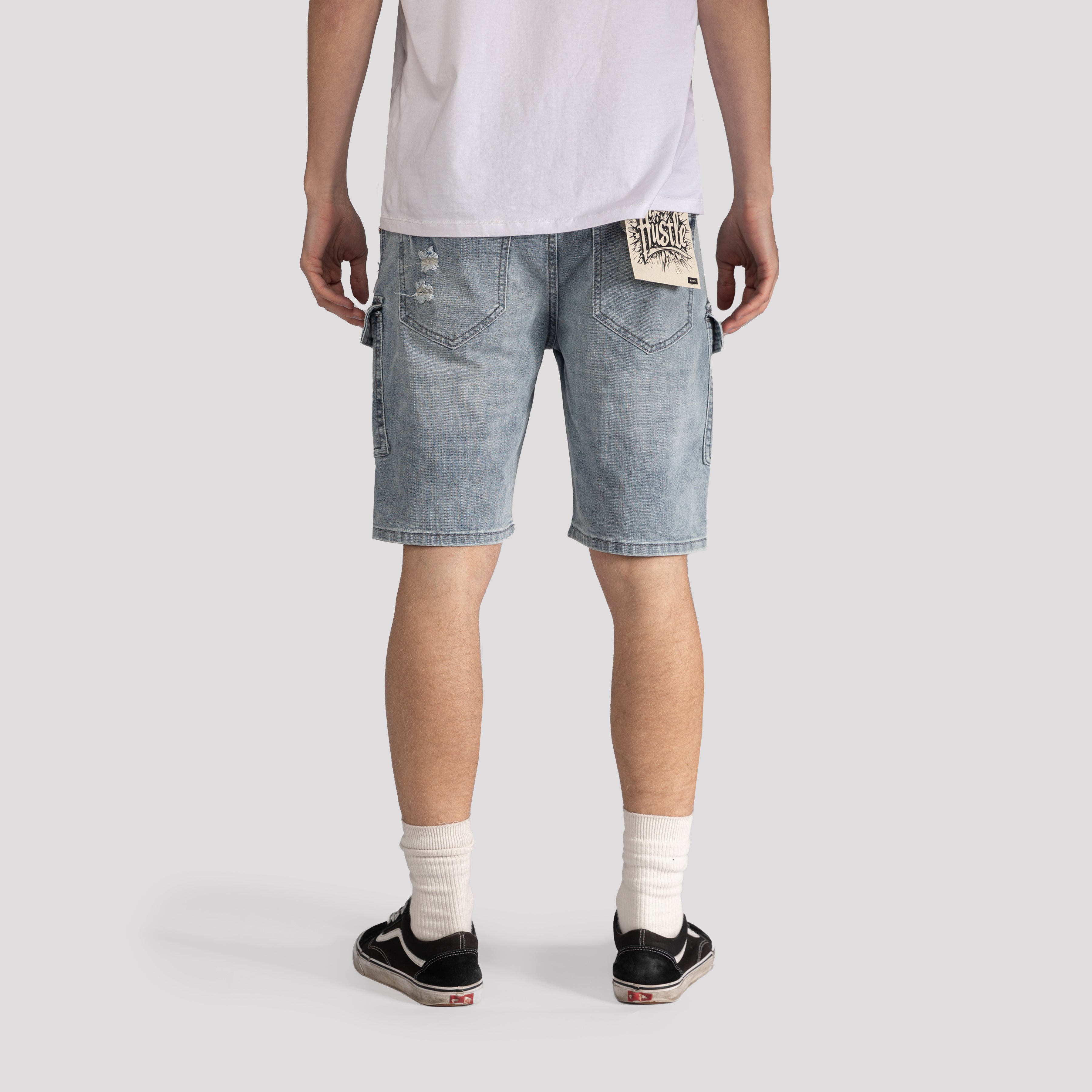 Ripped Cargo Denim Shorts - XIOS