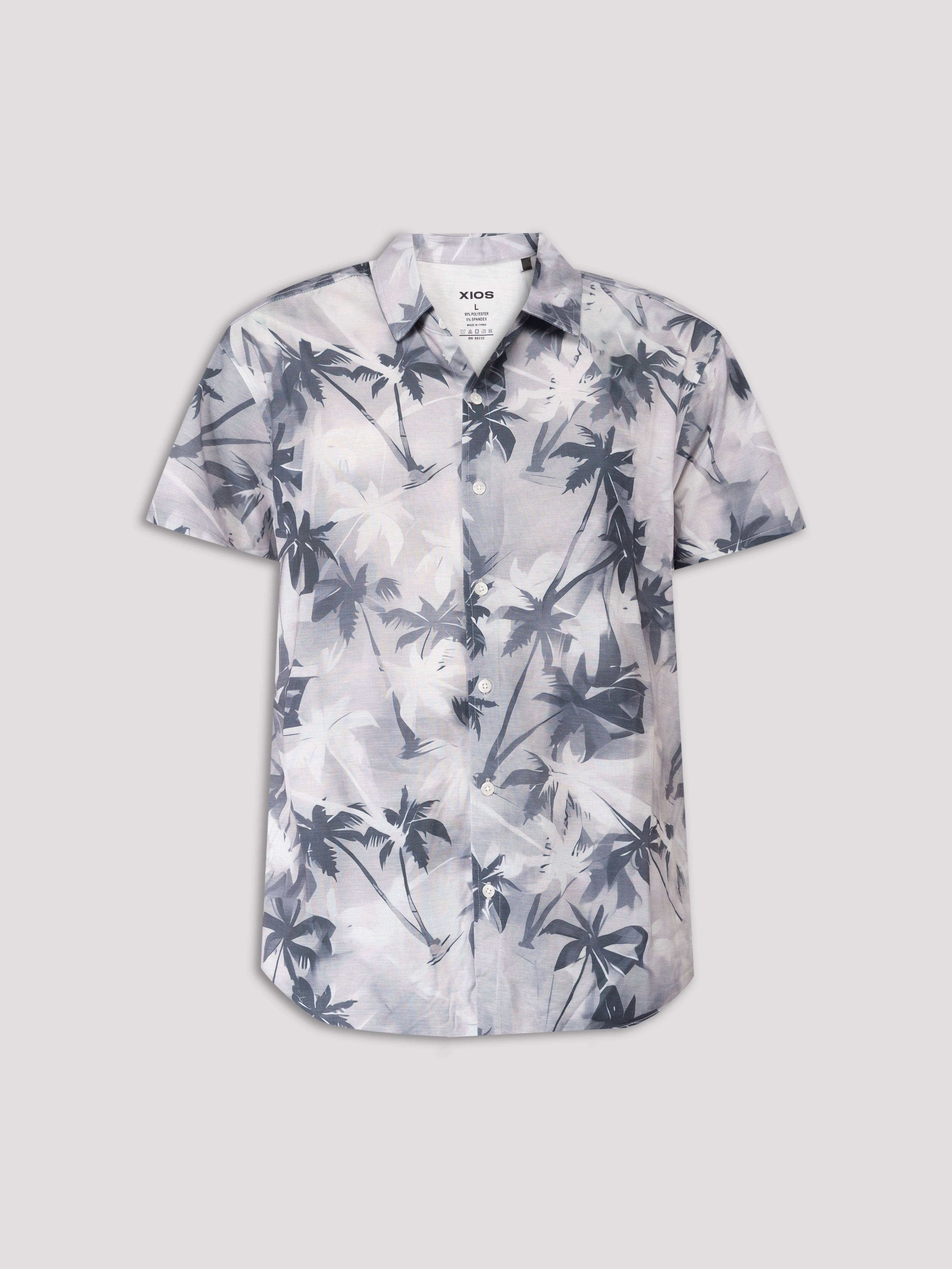 Palm Tree Short Sleeve Button Up