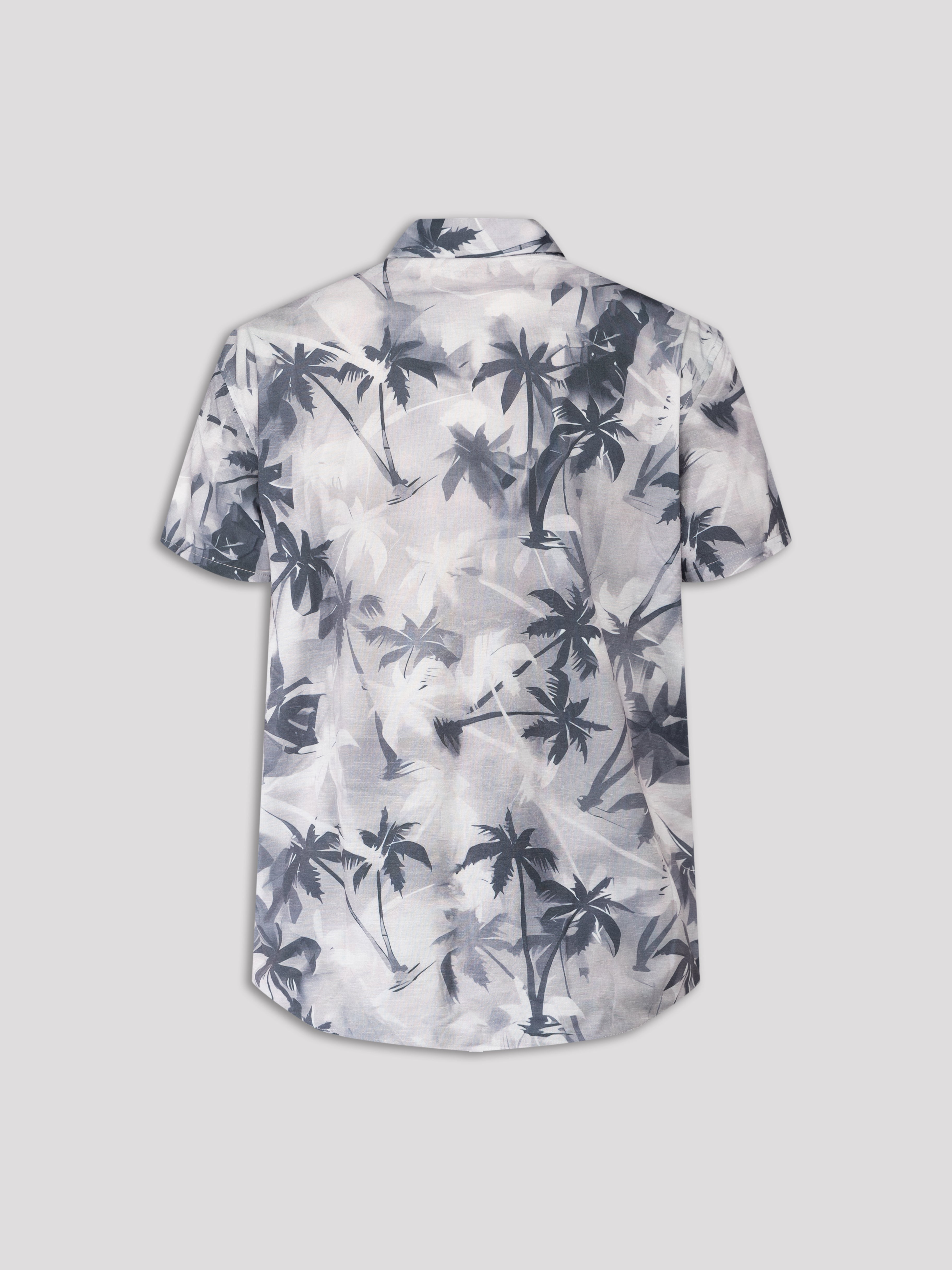 Palm Tree Short Sleeve Button Up