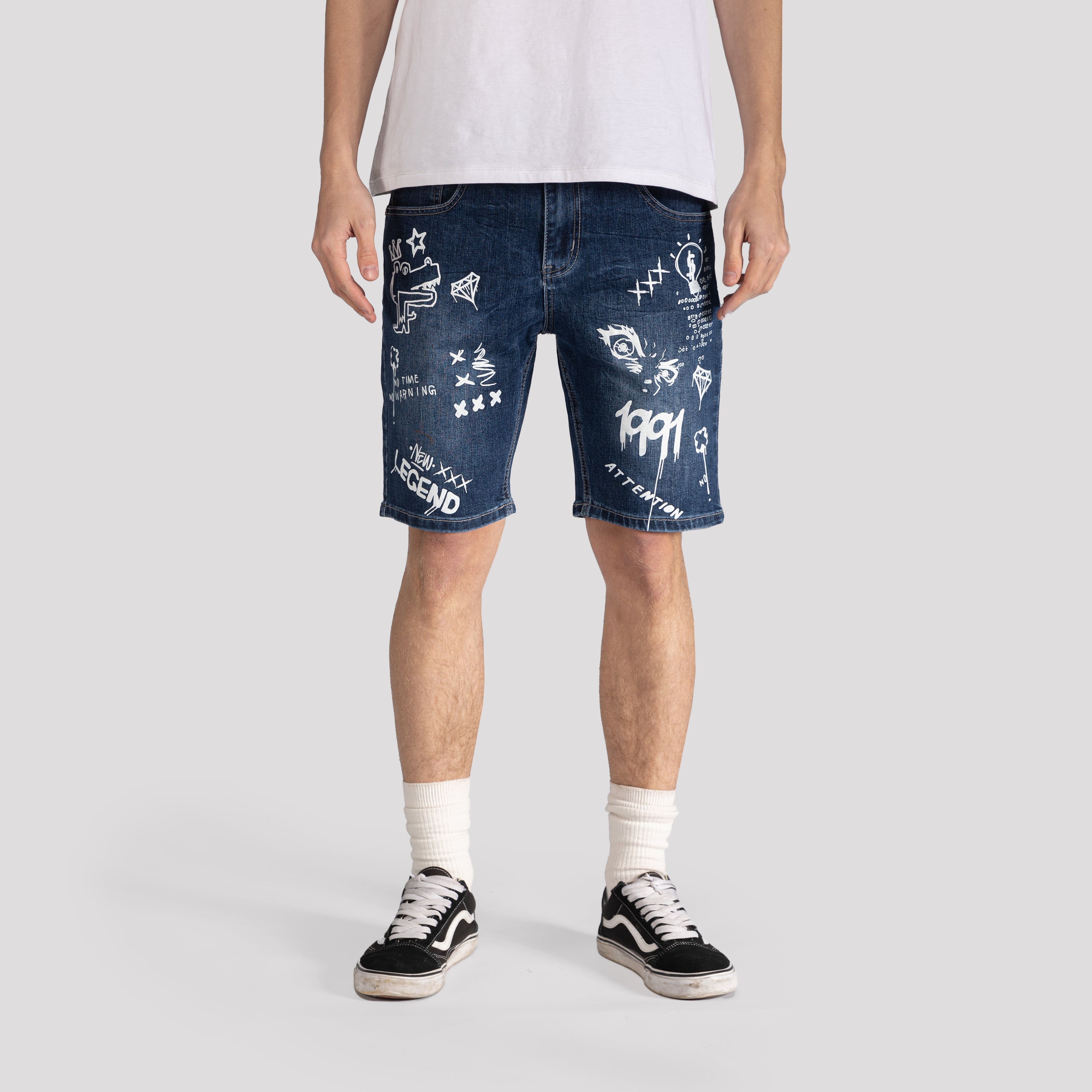 Graffiti Denim Shorts - XIOS