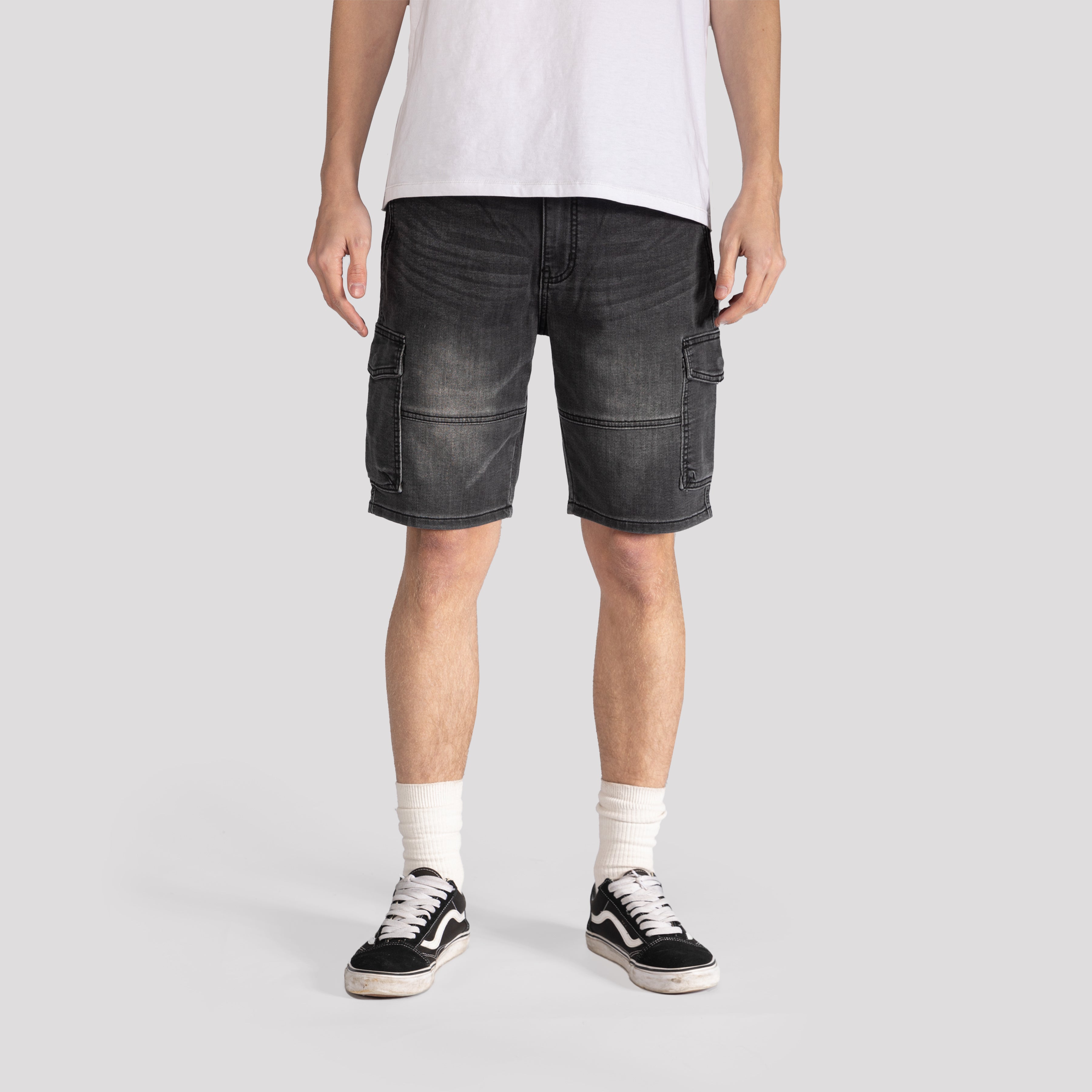 Knit Cargo Denim Shorts - XIOS