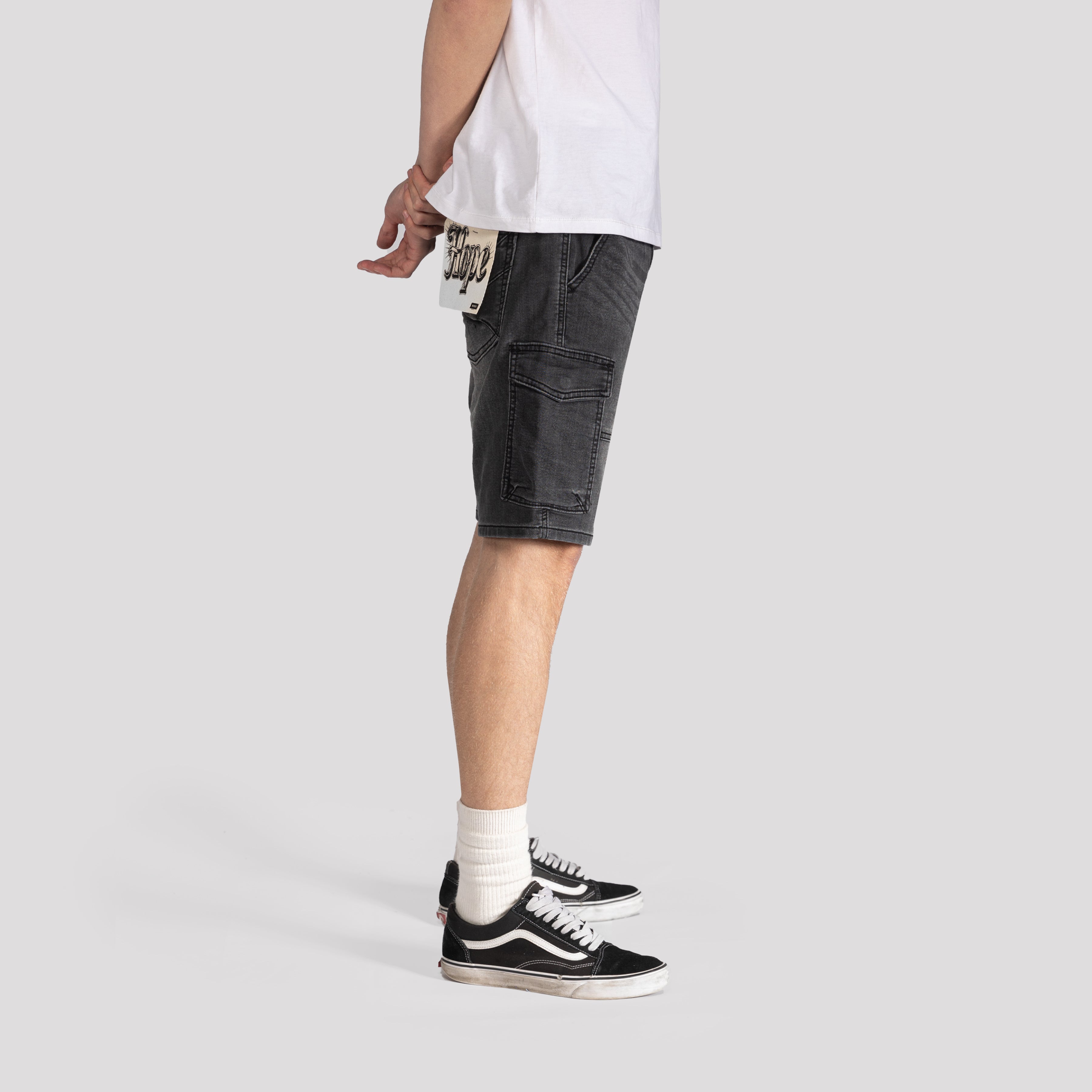 Knit Cargo Denim Shorts - XIOS