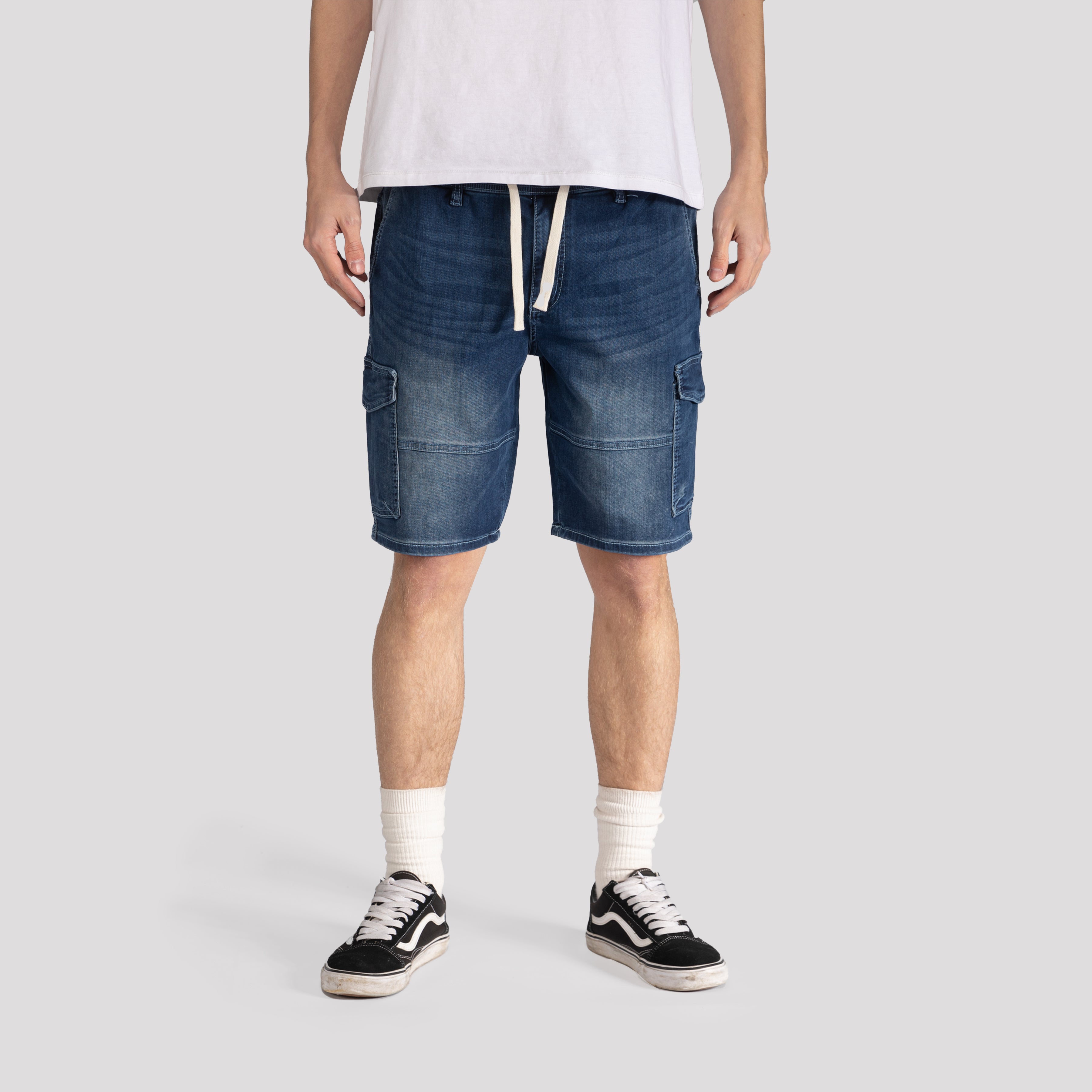 Knit Cargo Denim Shorts - XIOS