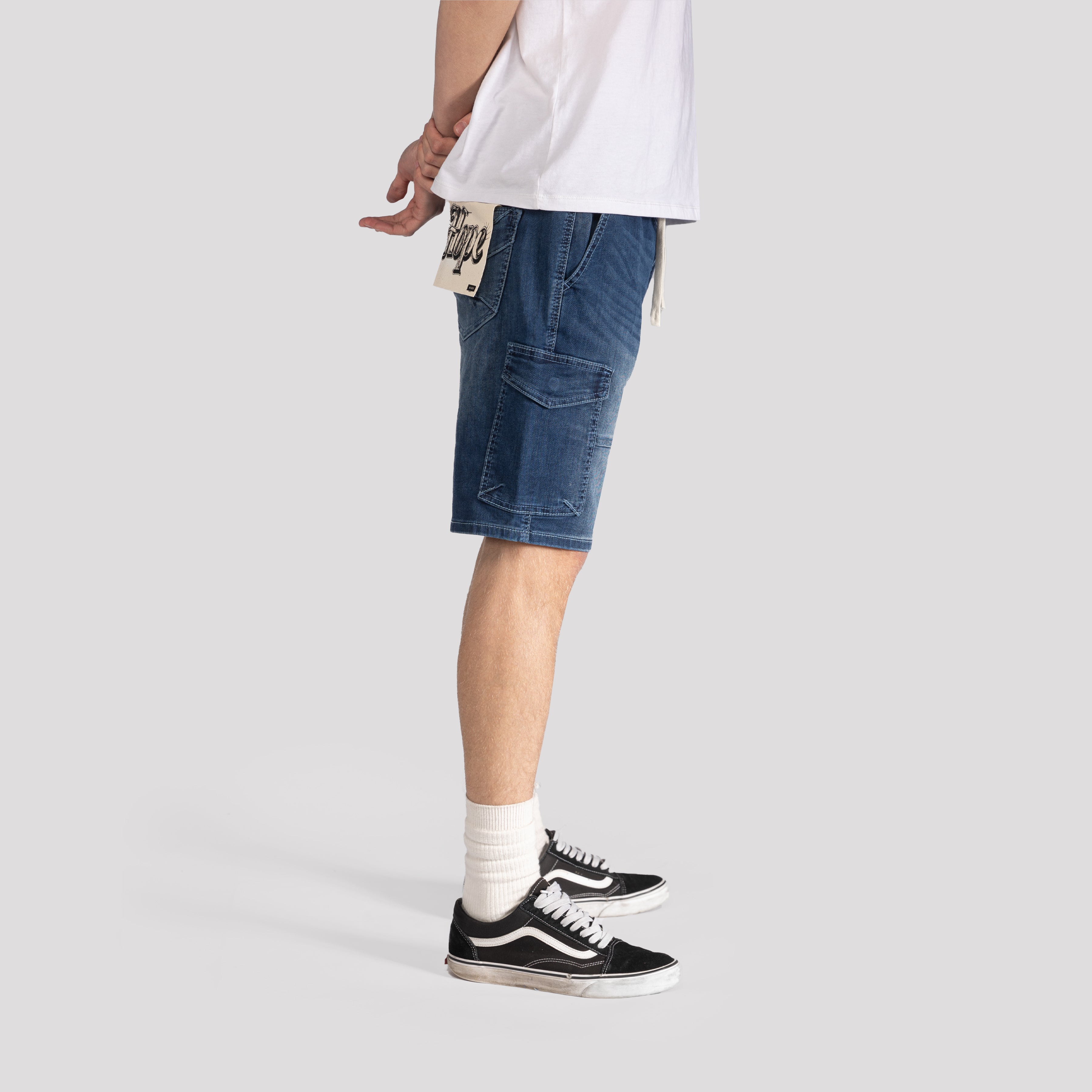 Knit Cargo Denim Shorts - XIOS