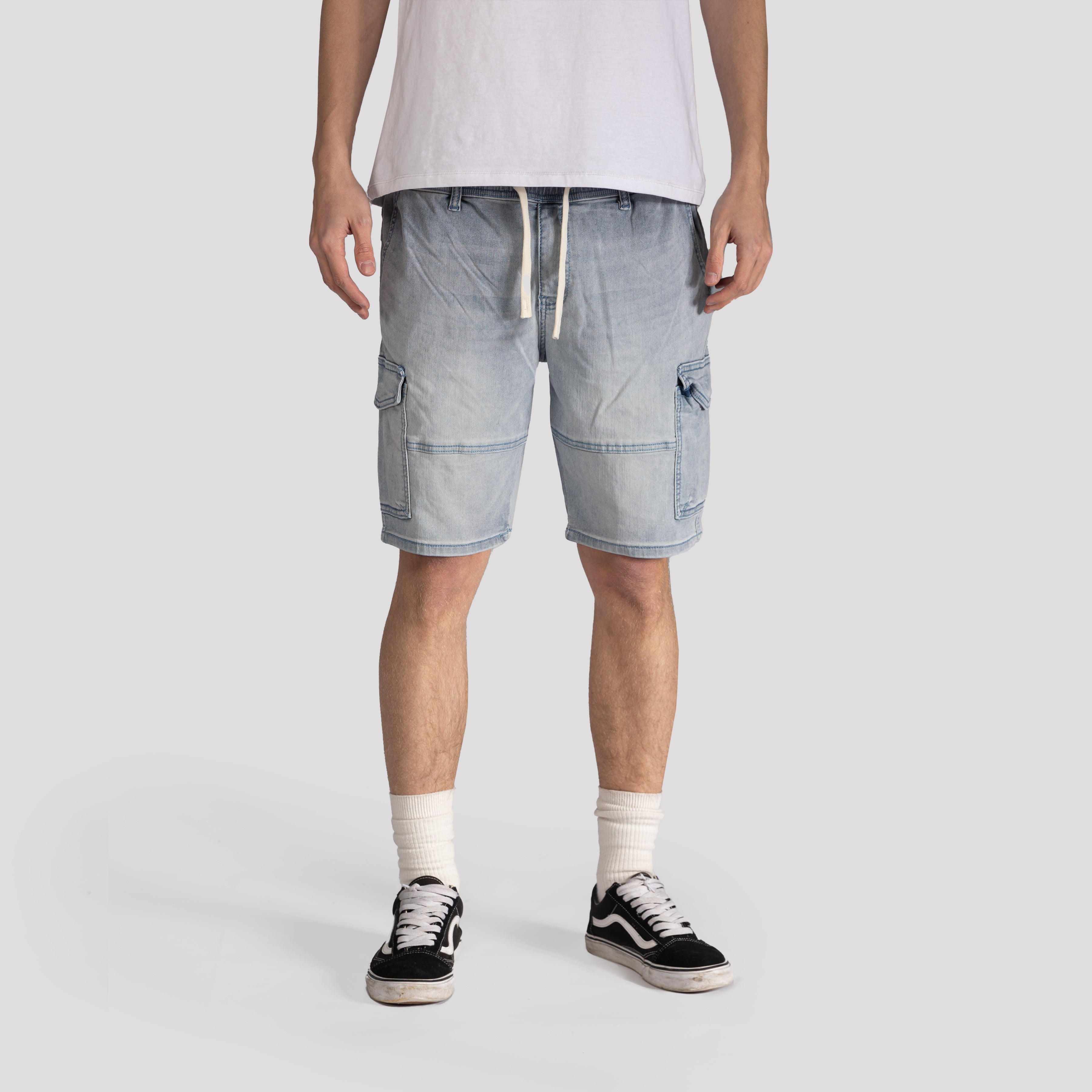 Knit Cargo Denim Shorts - XIOS