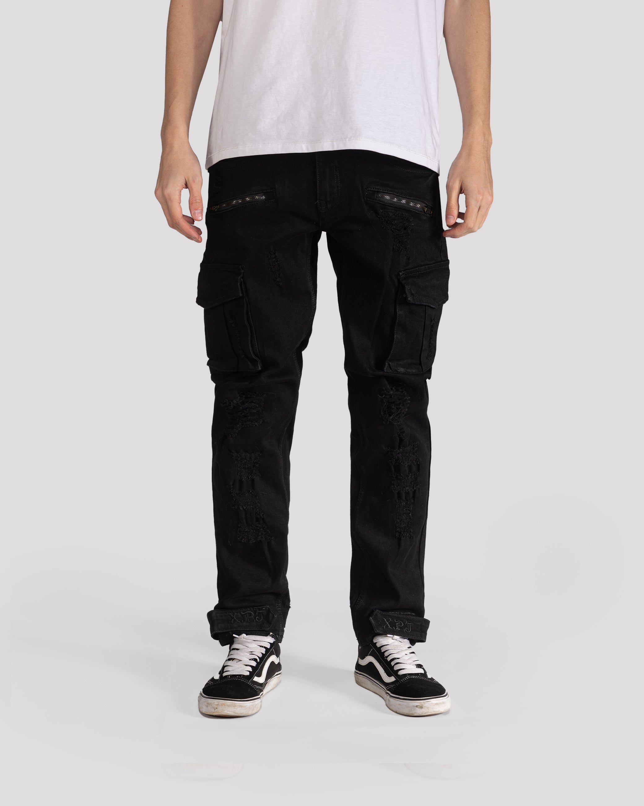 Ripped Skinny Cargo Jeans - XIOS