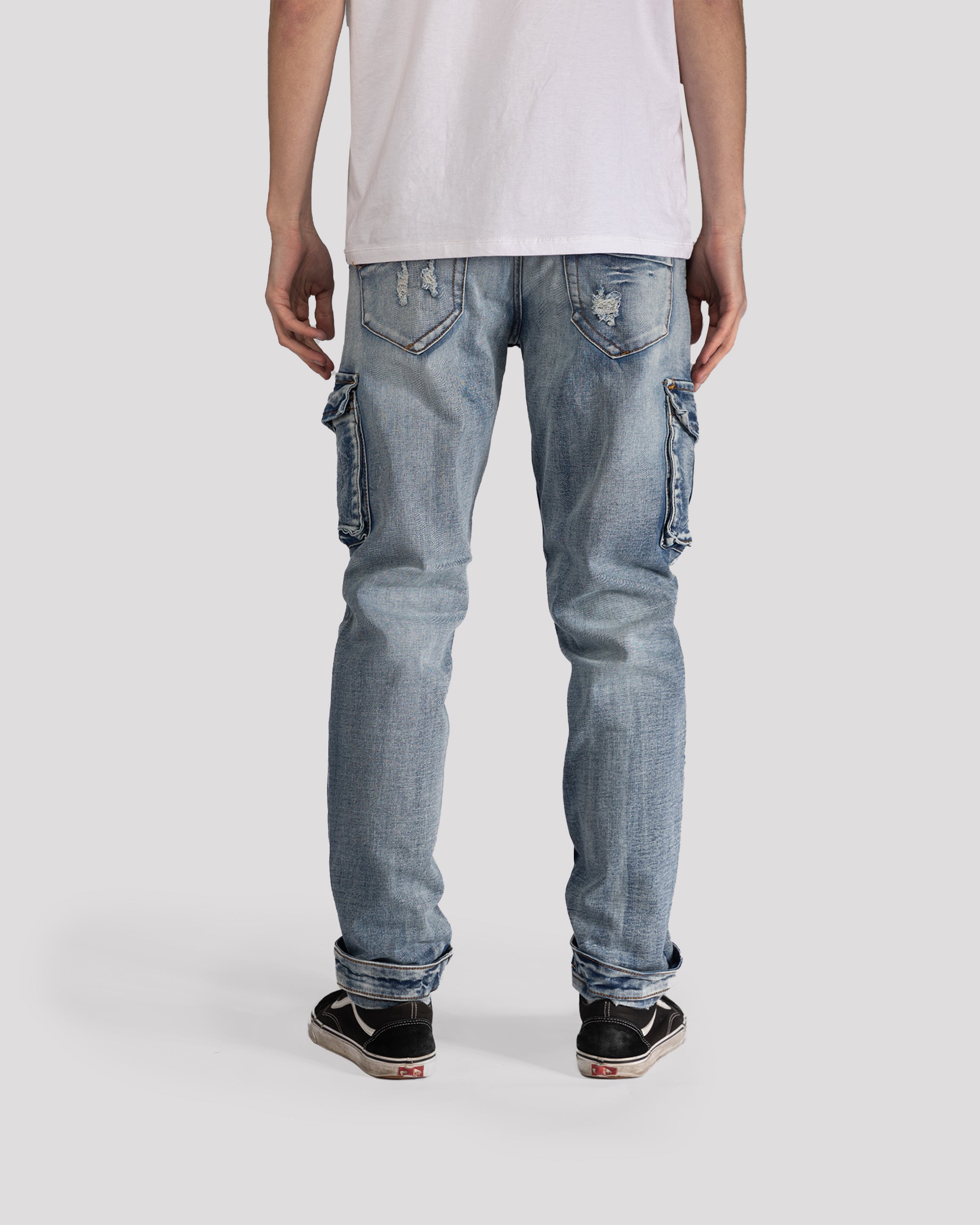 Ripped Skinny Cargo Jeans - XIOS