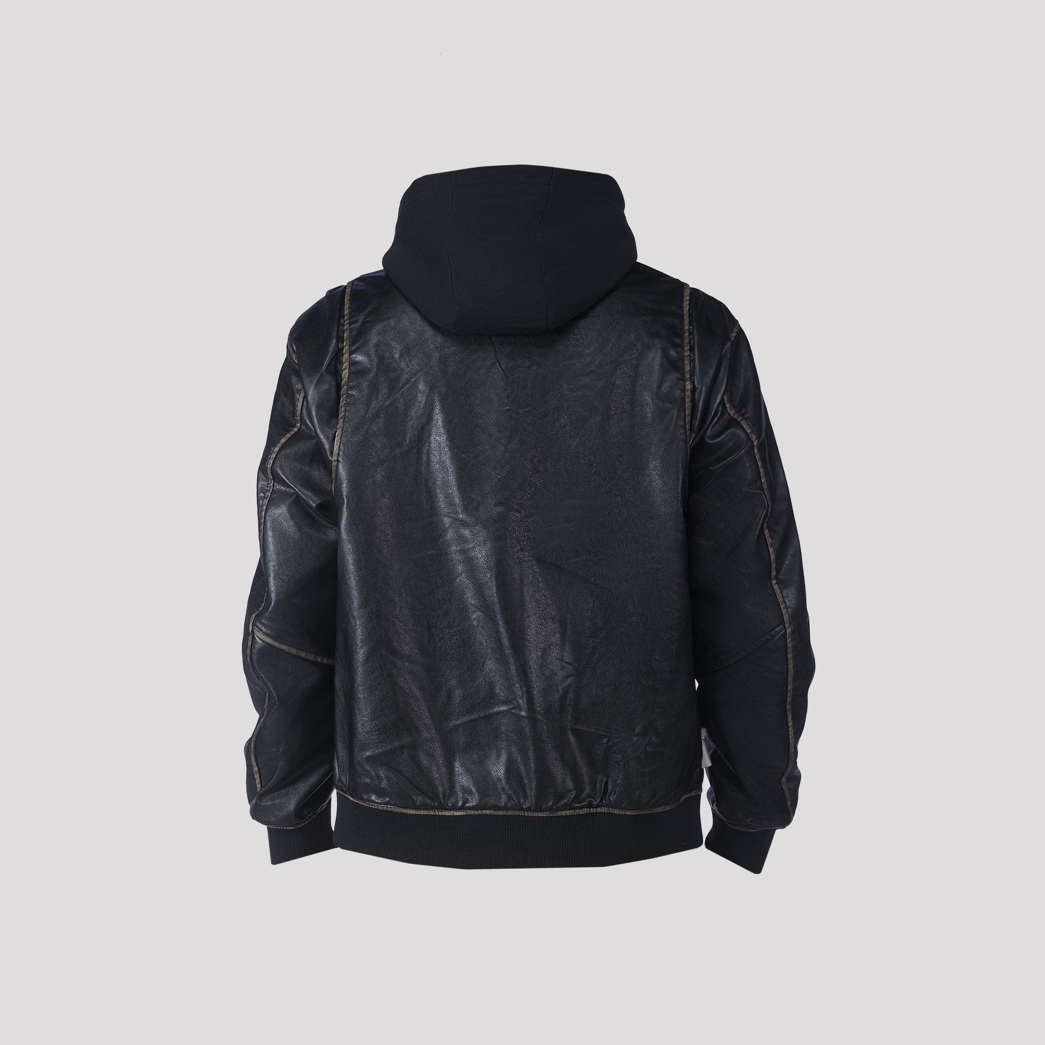 Hooded Leatherette Jacket