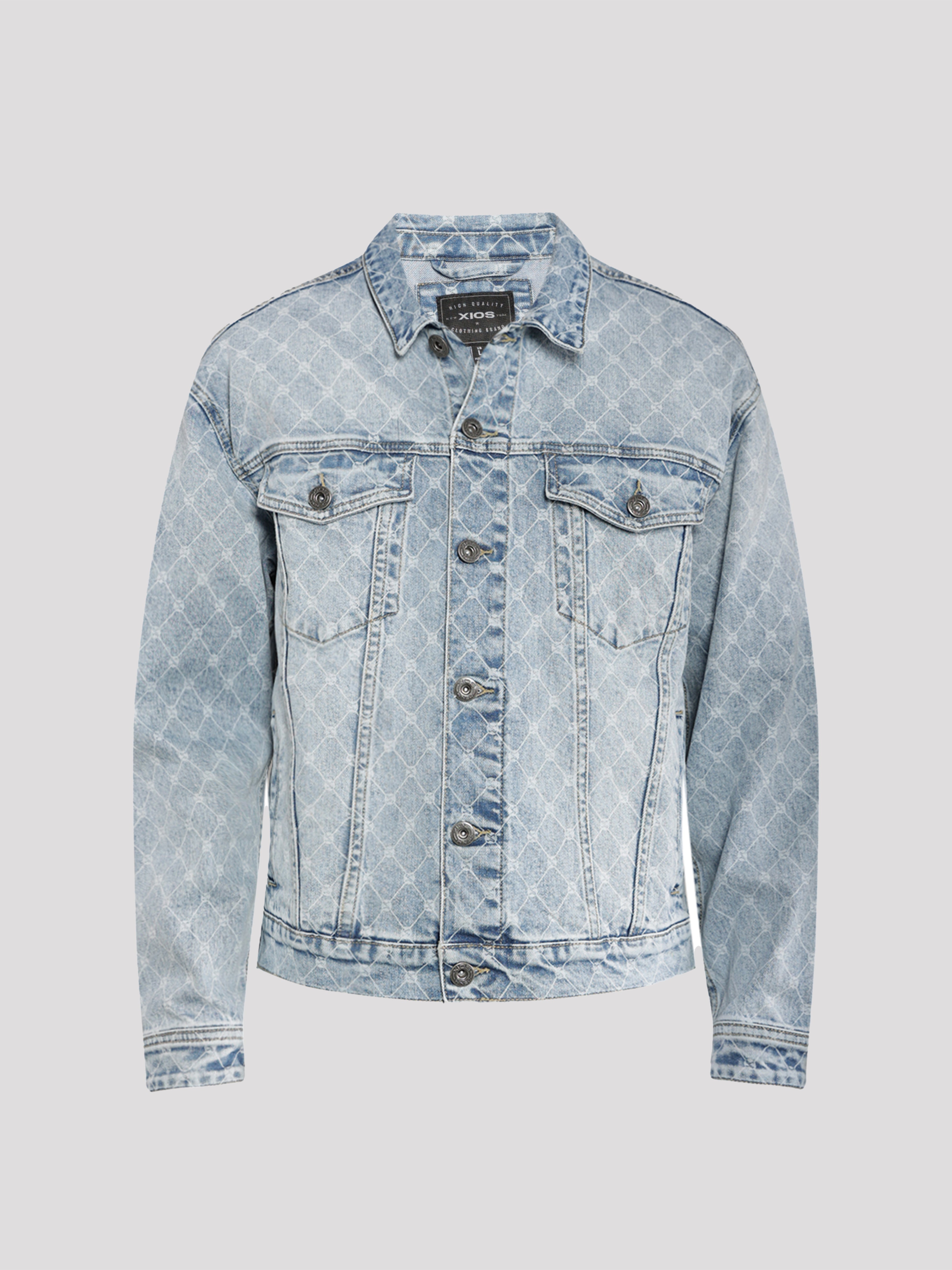 Net Pattern Denim Jacket