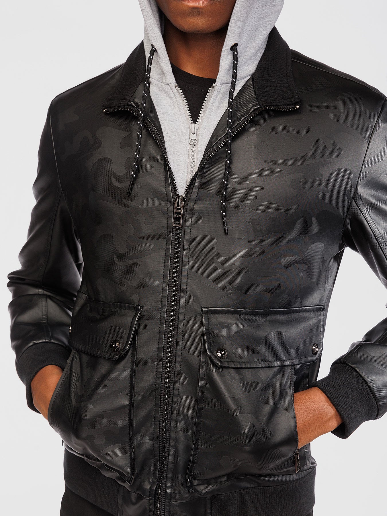 Leatherette Camo Jacket
